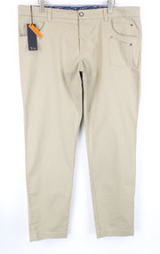 HARMONT & BLAINE Men Trousers 60 Beige Cotton Stretch Regular Fit Casual