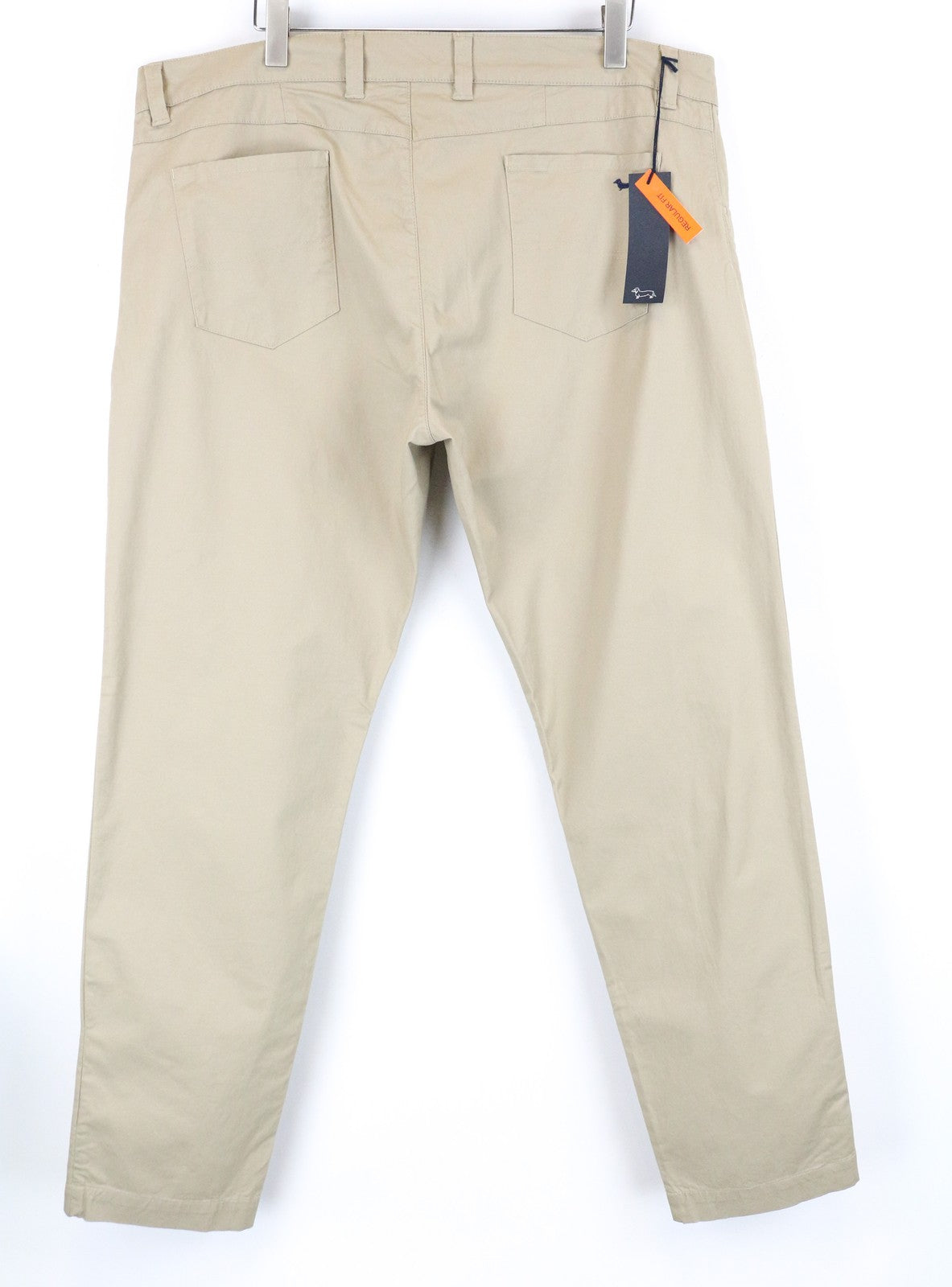 HARMONT & BLAINE Men Trousers 60 Beige Cotton Stretch Regular Fit Casual