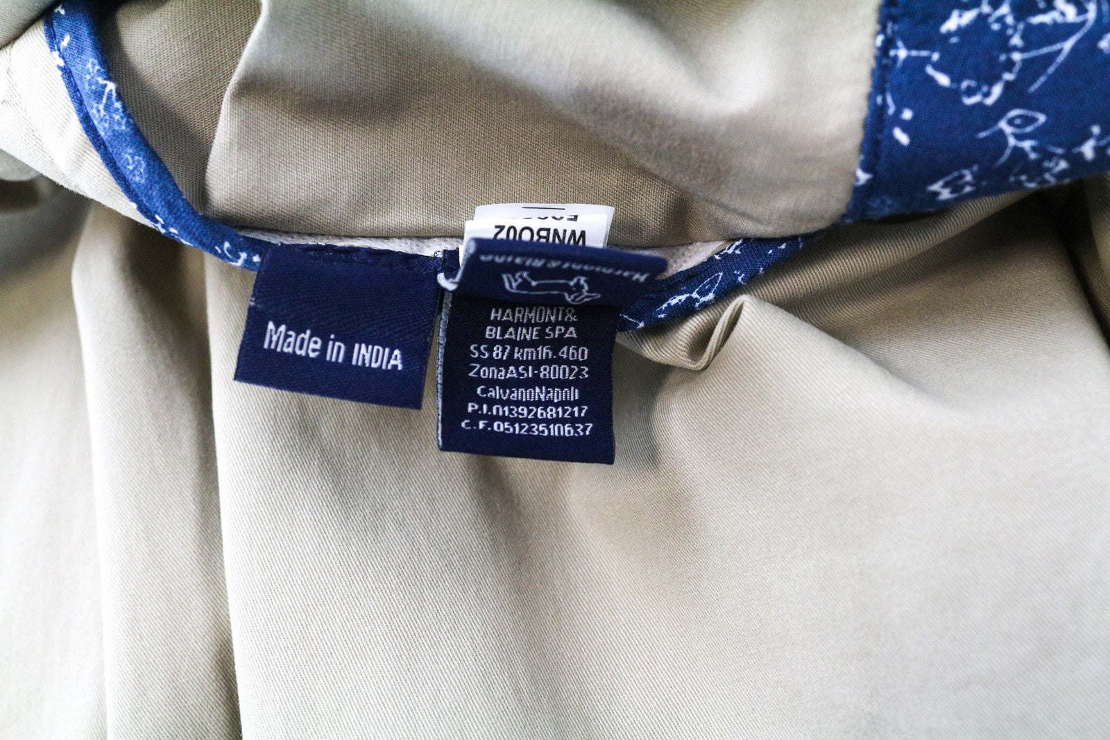 HARMONT & BLAINE Men Trousers 62 Beige Cotton Stretch Regular Fit Logo Casual