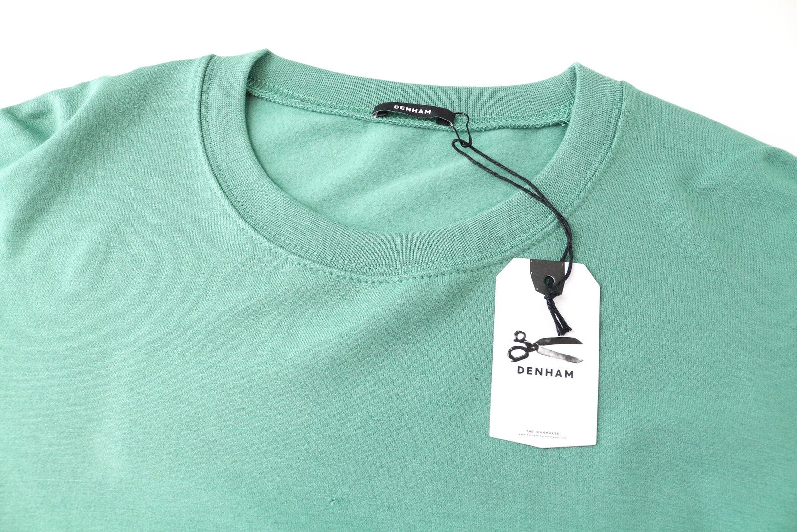 DENHAM Compass Women Sweatshirt 2XS Green Stretch Long Sleeved Oversized