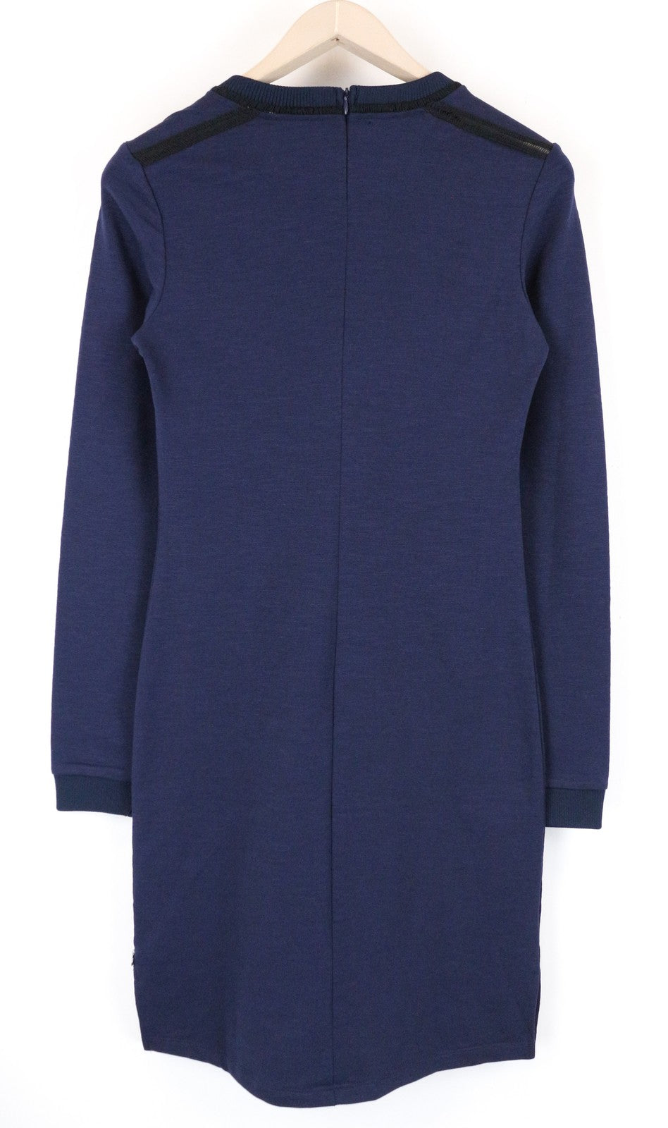 MAISON SCOTCH Women Dress S Dark Blue Cotton Blend Long Sleeve Zipped