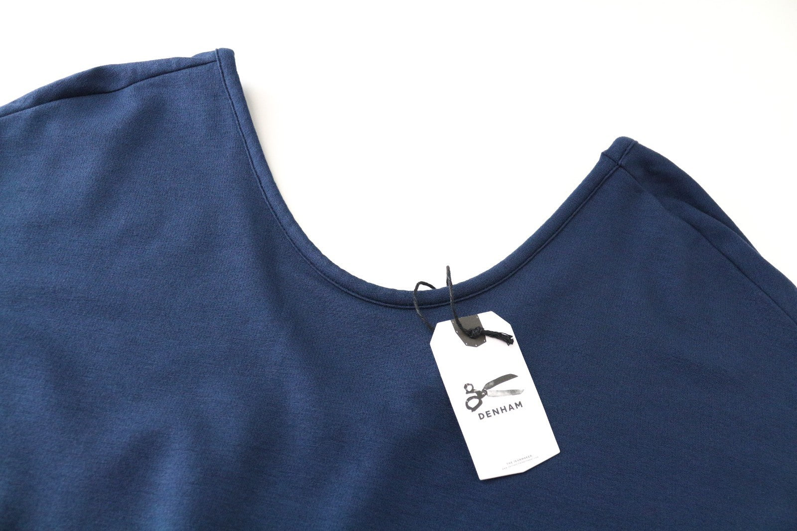 DENHAM Compass Women Dress S Blue Short Sleeved Round Neck Casual