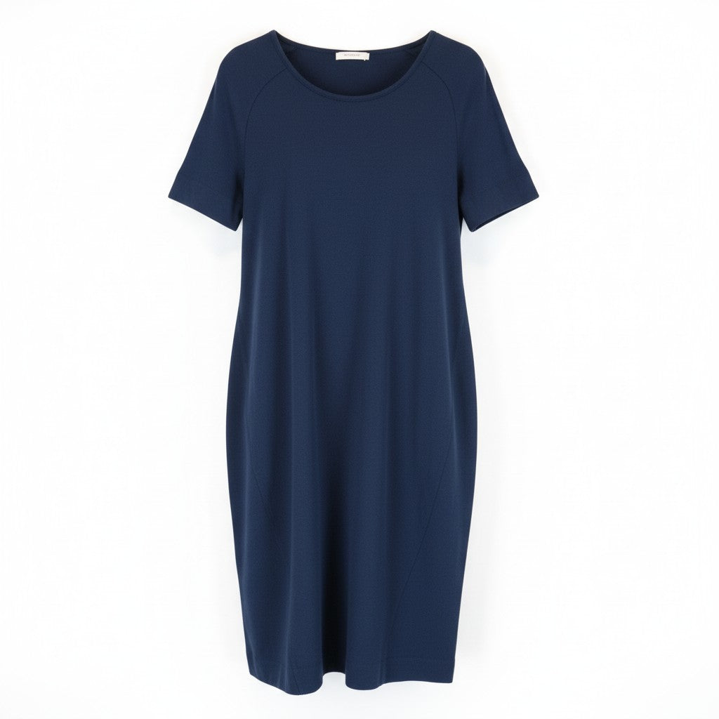 DENHAM Compass Women Dress S Blue Short Sleeve Round Neck Casual Mini