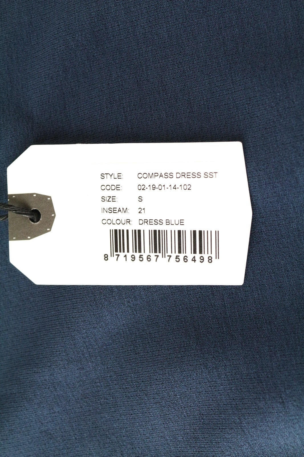 DENHAM Compass Women Dress S Blue Short Sleeve Round Neck Casual Mini