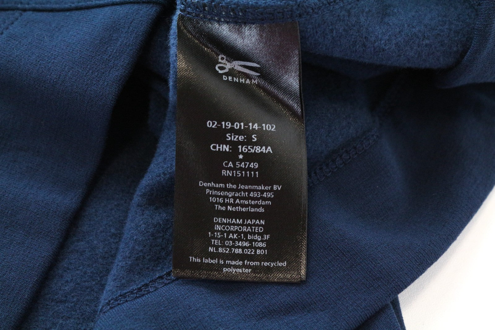 DENHAM Compass Women Dress S Blue Short Sleeve Round Neck Casual Mini