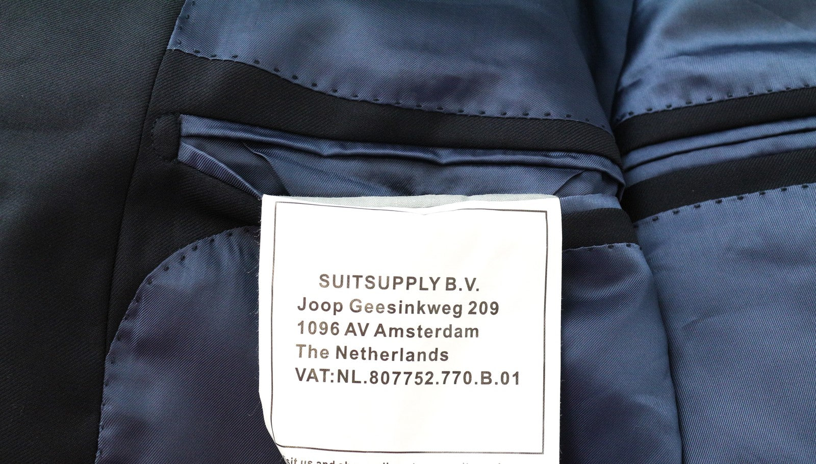 SUITSUPPLY Men Blazer UK46R Dark Blue Pure Wool Single-Breasted Classic Lined