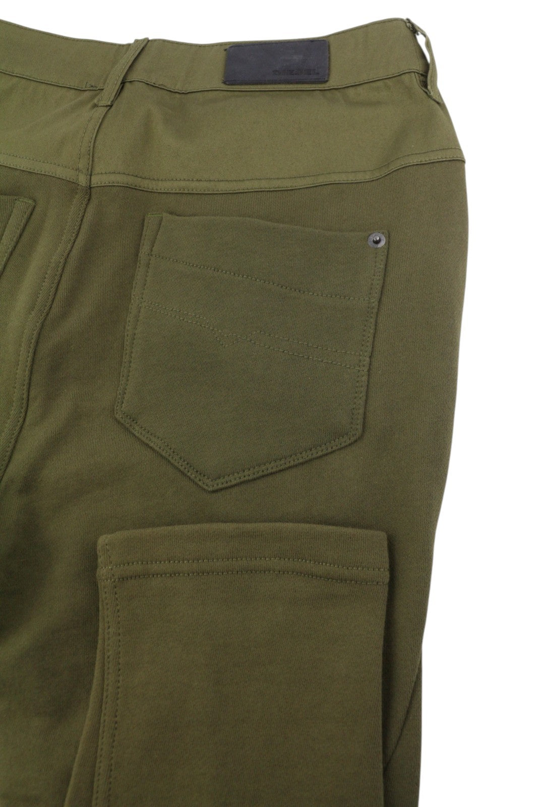 DIESEL Fayza-AA 0EALI Women Trousers W24 Khaki Green Jogg Tricot Slim Fit