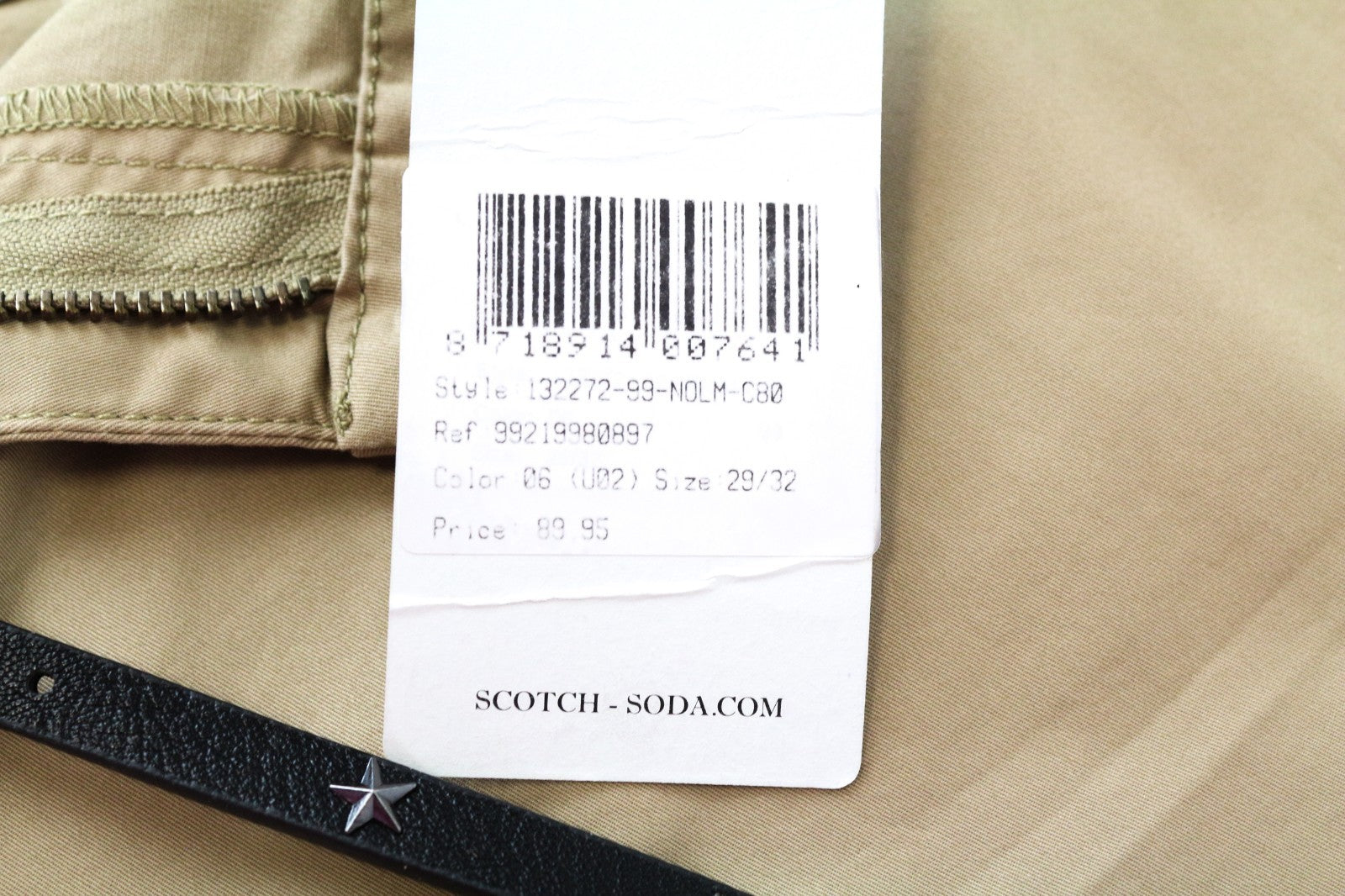 MAISON SCOTCH Women Trousers W29/L32 Brown Slim Cotton Stretch Flat Front