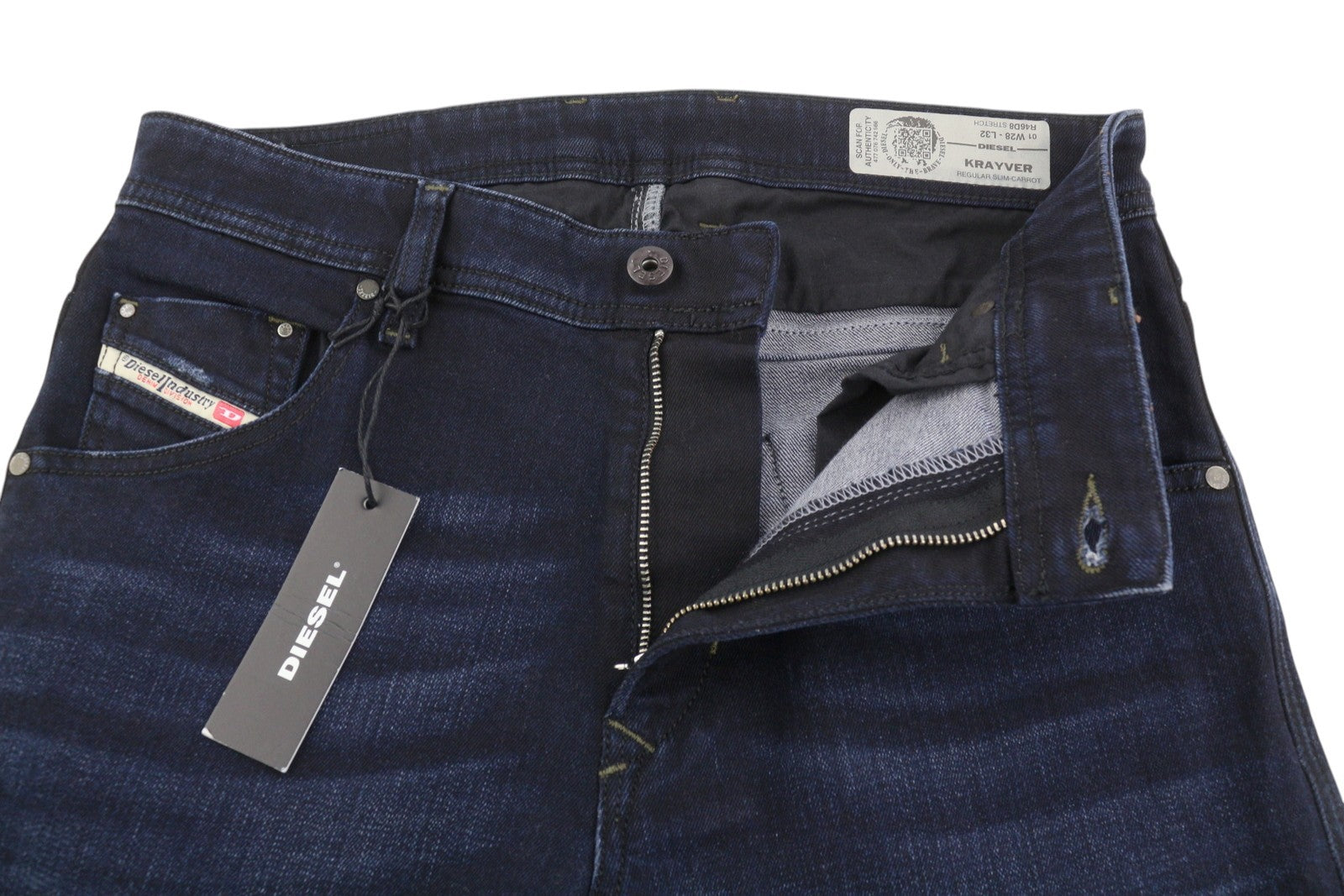 DIESEL Krayver R46D8 Men Jeans W28/L32 Blue Faded Regular Slim Carrot Stretch
