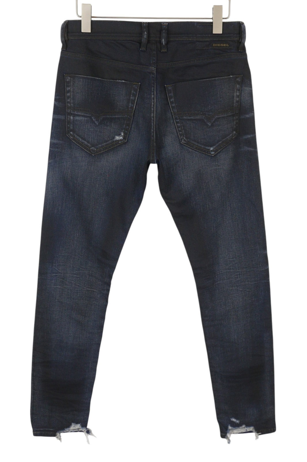 DIESEL Tepphar 080AD Men Jeans W29/L32 Blue Whiskers Faded Distress Slim Fit