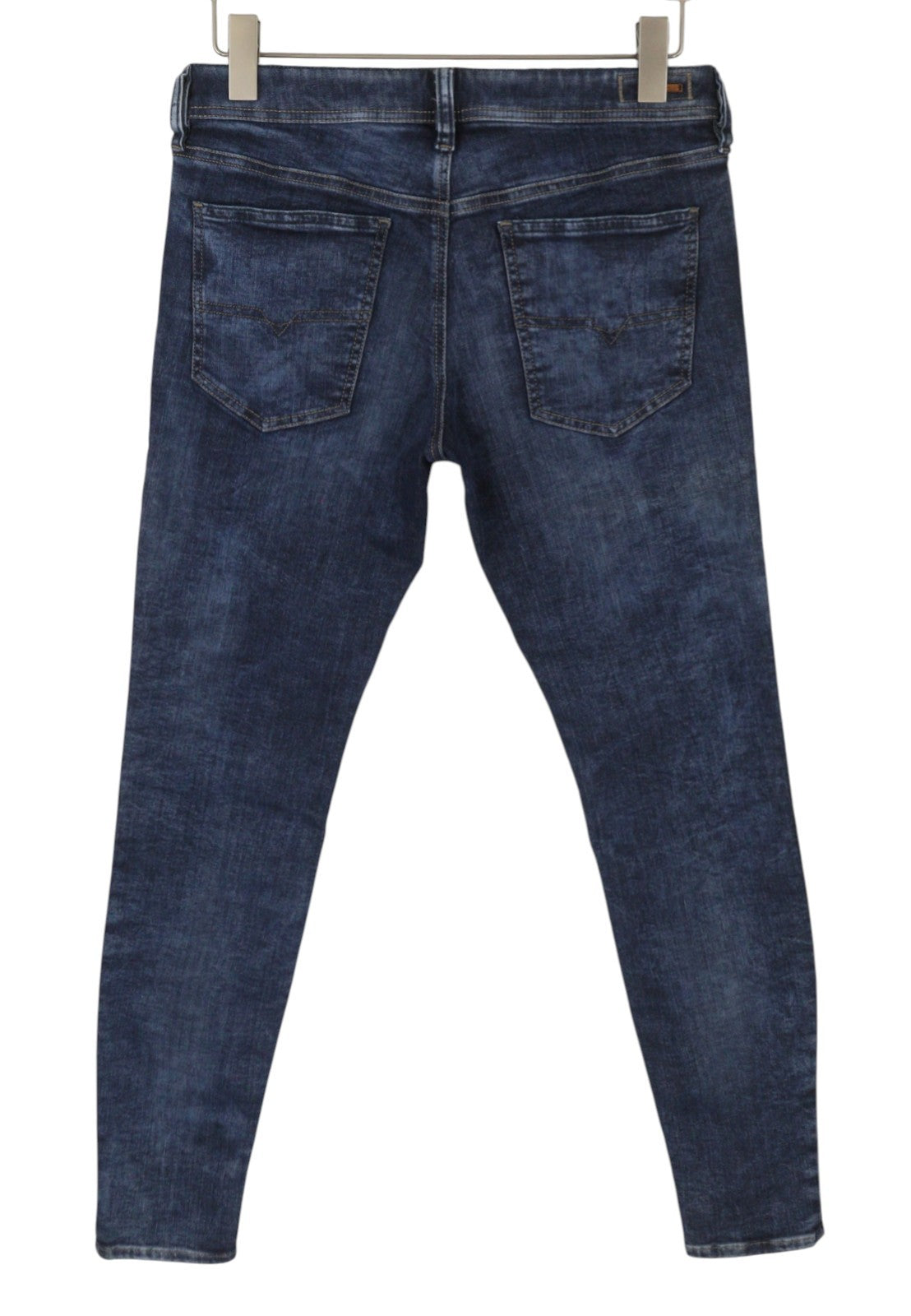 DIESEL Stickker 0687M Men Jeans W32/L34 Blue Whiskers Super Slim Skinny Stretch