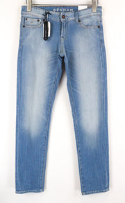 DENHAM Sally Women Jeans W25/L30 Blue Cotton Stretch Straight Fit Denim Washed