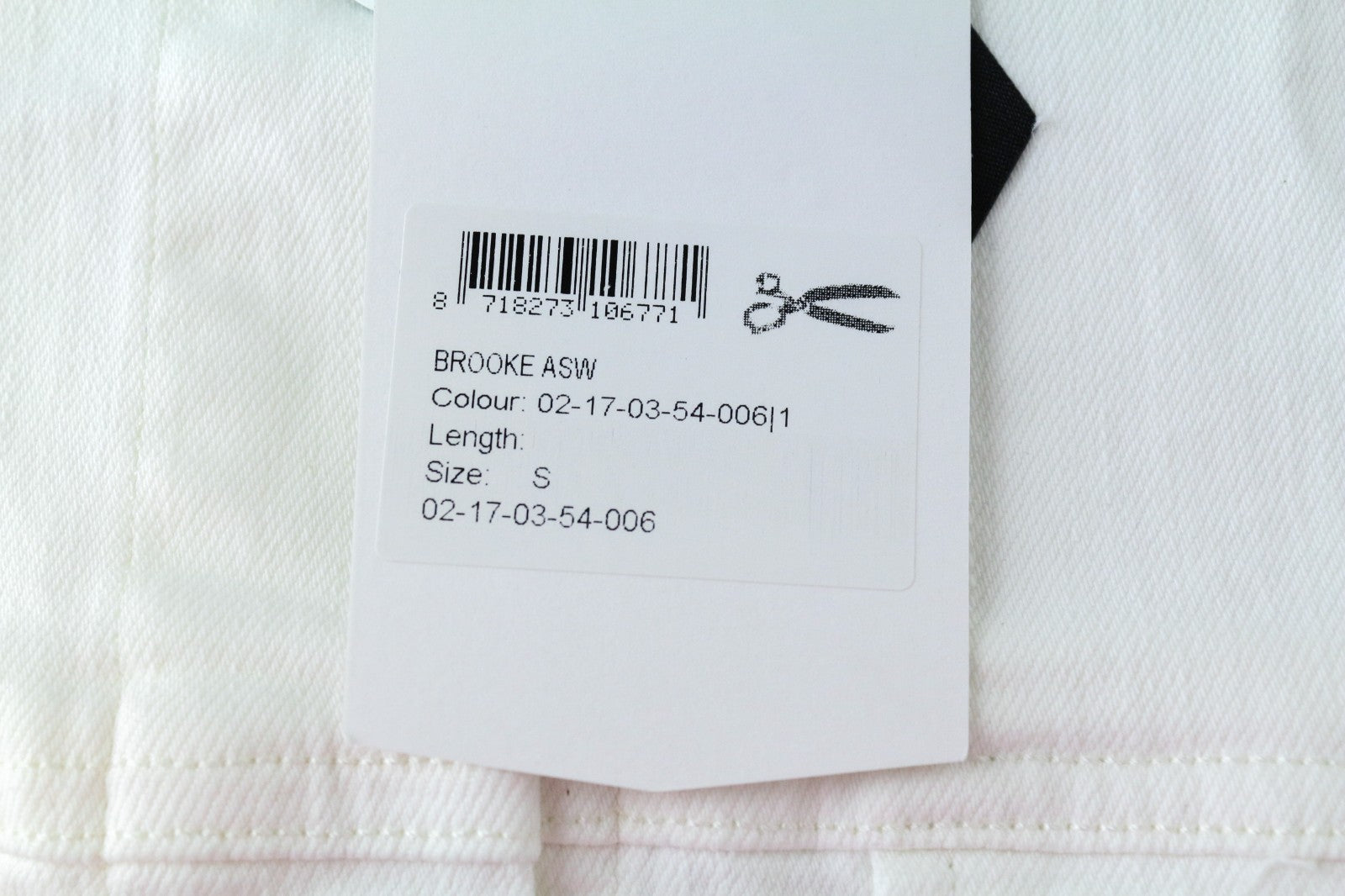 DENHAM Brooke Women Waistcoat S White Short Sleeveless Pure Cotton Denim