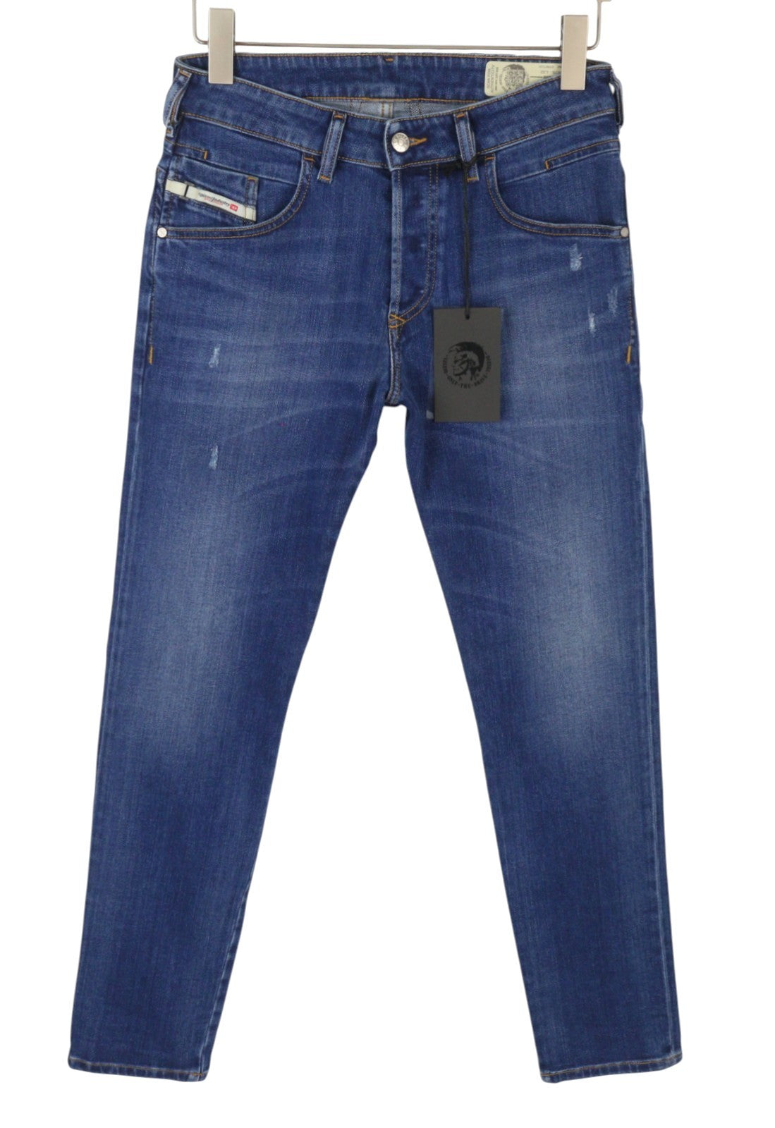 DIESEL D-Bazer 083AZ Men Jeans W27/L32 Blue Faded Distress Tapered Stretch