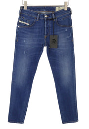 DIESEL D-Bazer 083AZ Men Jeans W27/L32 Blue Faded Distress Tapered Stretch