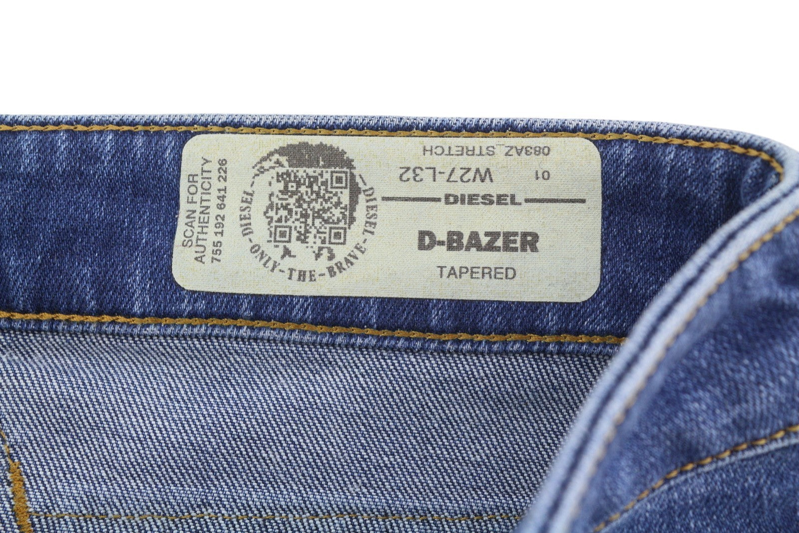 DIESEL D-Bazer 083AZ Men Jeans W27/L32 Blue Faded Distress Tapered Stretch