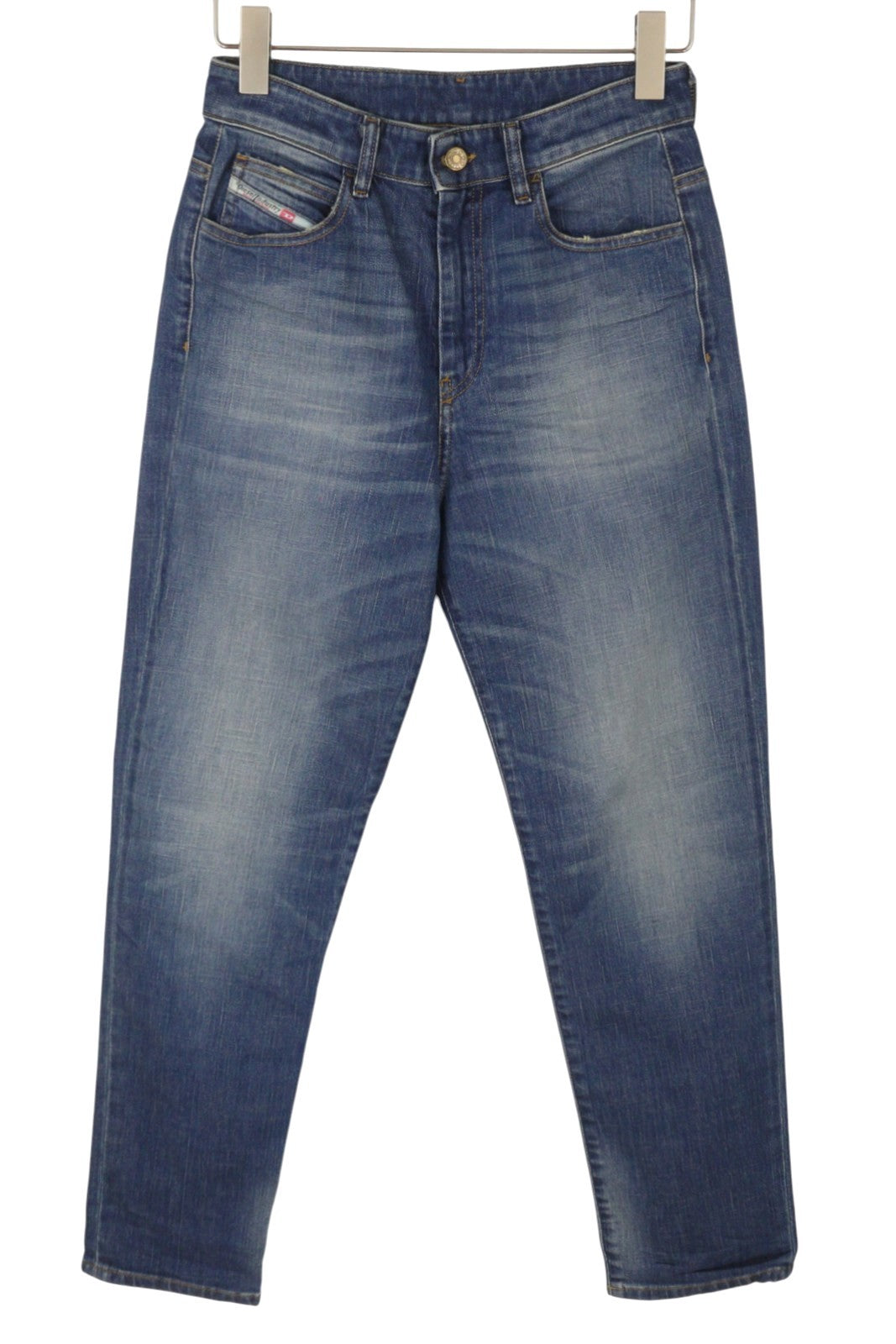 DIESEL D-Eiselle 089AR Women Jeans W26/L32 Blue Whiskers Faded Straight Fit