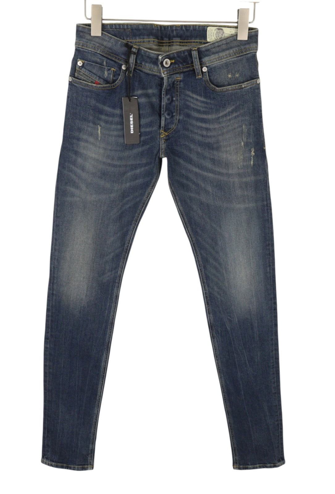DIESEL Troxer R9CG6 Men Jeans W28/L34 Blue Faded Distress Slim Skinny Stretch