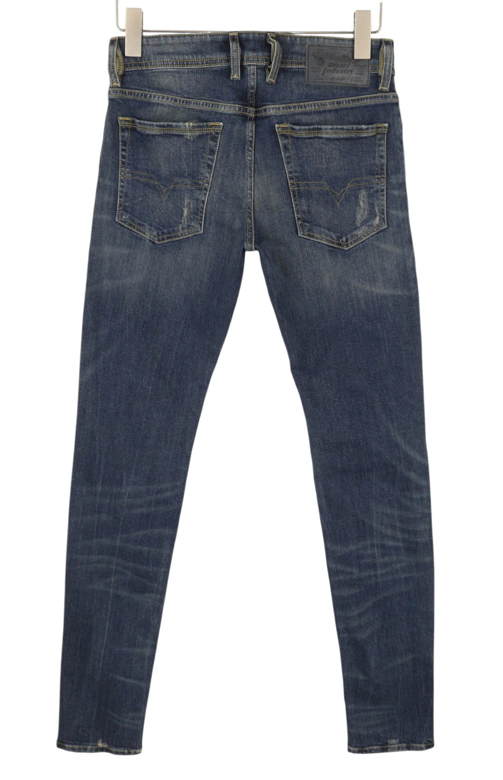 DIESEL Troxer R9CG6 Men Jeans W28/L34 Blue Faded Distress Slim Skinny Stretch