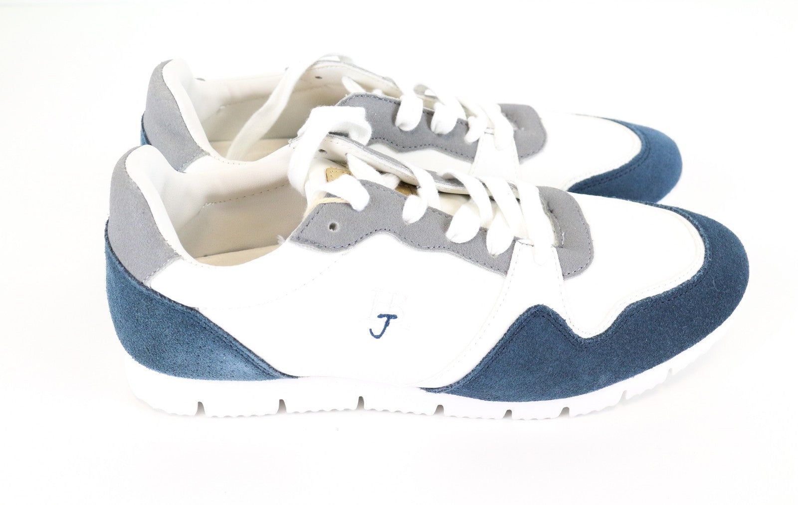 HARMONT & BLAINE Men Trainers EU40 White Blue Logo Laced Sneakers Low-Top Casual
