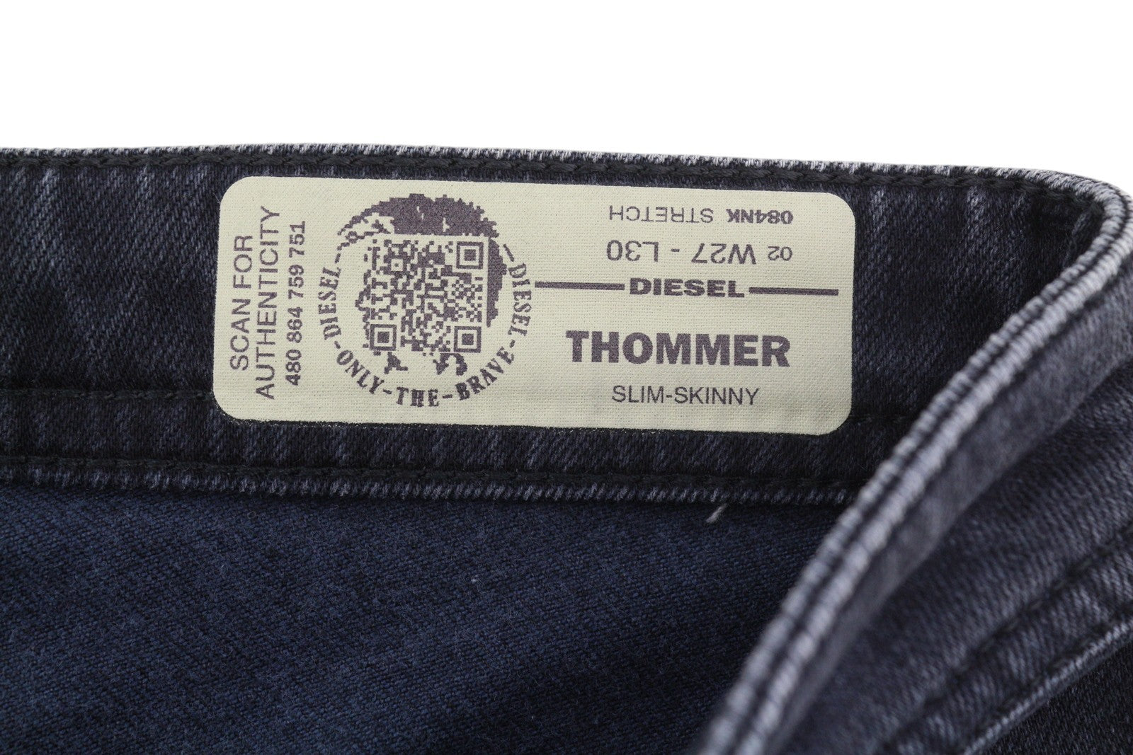DIESEL Thommer 084NK Men Jeans W27/L30 Dark Blue Slim Skinny Fit Zip Fly