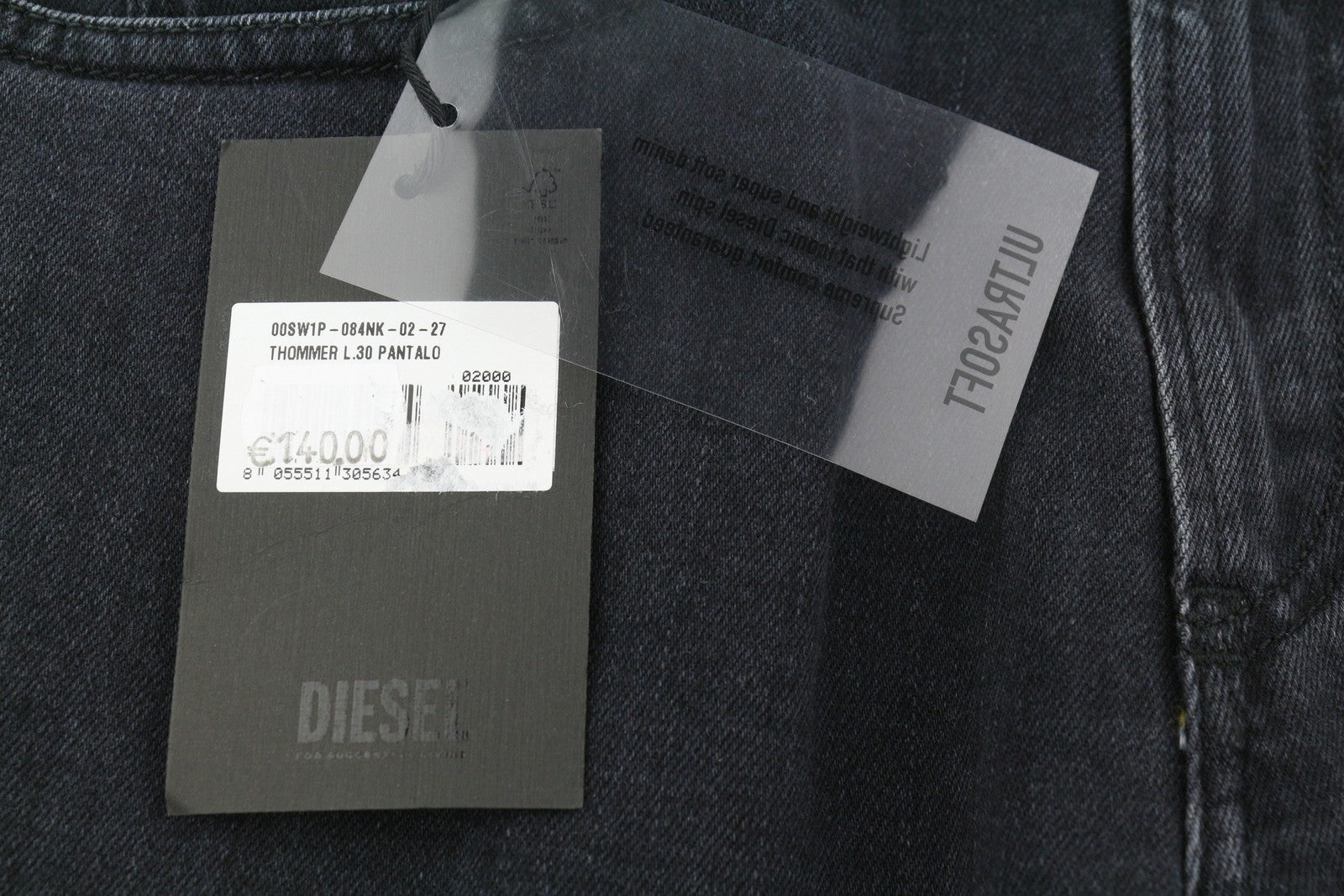 DIESEL Thommer 084NK Men Jeans W27/L30 Dark Blue Slim Skinny Fit Zip Fly