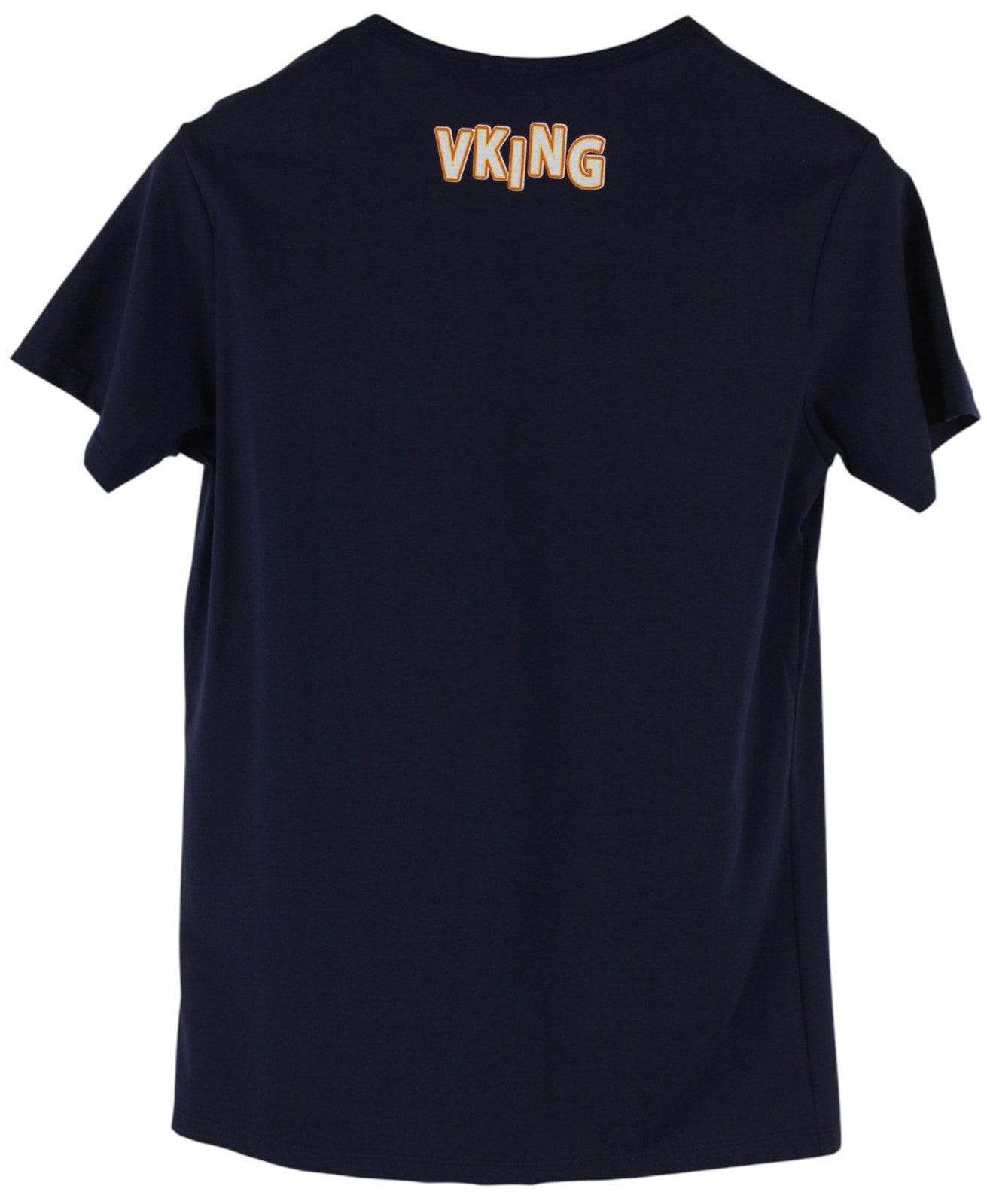 VKING Men T-Shirt S Navy Pure Cotton Phone Logo Short Sleeved Pull On