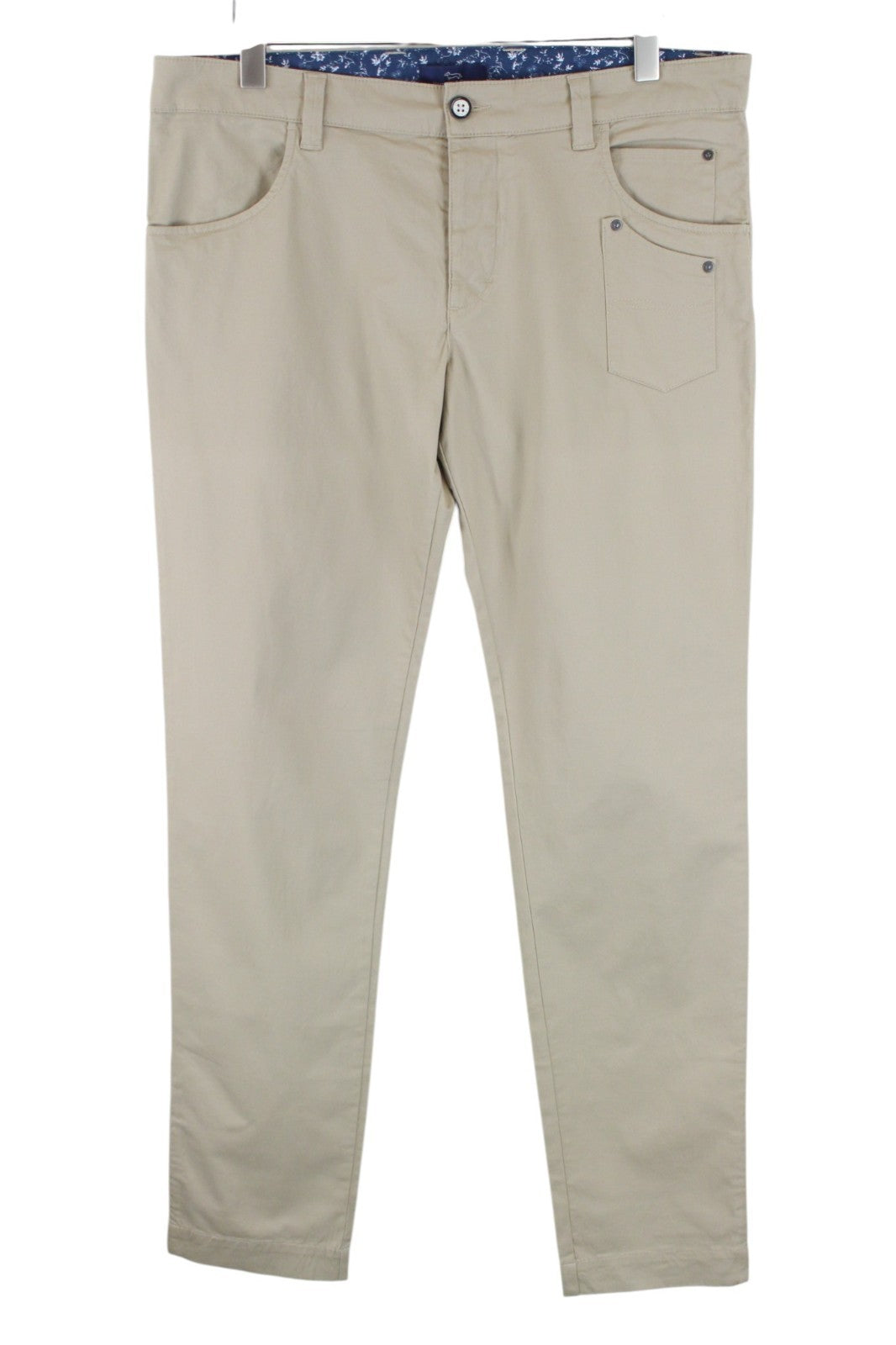 HARMONT & BLAINE Men Trousers 52 Casual Brown Narrow Cotton Stretch Flat Front
