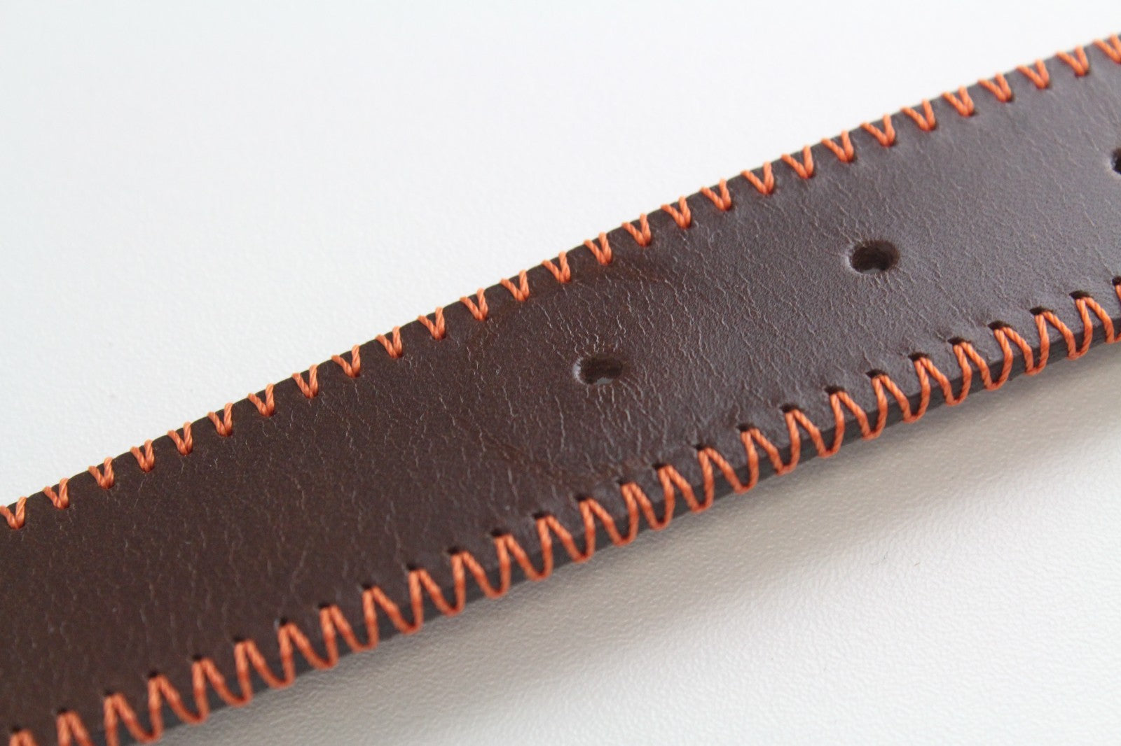 HARMONT & BLAINE Men Belt 100 cm Brown Genuine Leather Orange Threading Logo