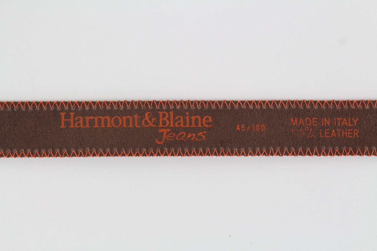 HARMONT & BLAINE Men Belt 100 cm Brown Pure Leather Buckled Threaded Casual