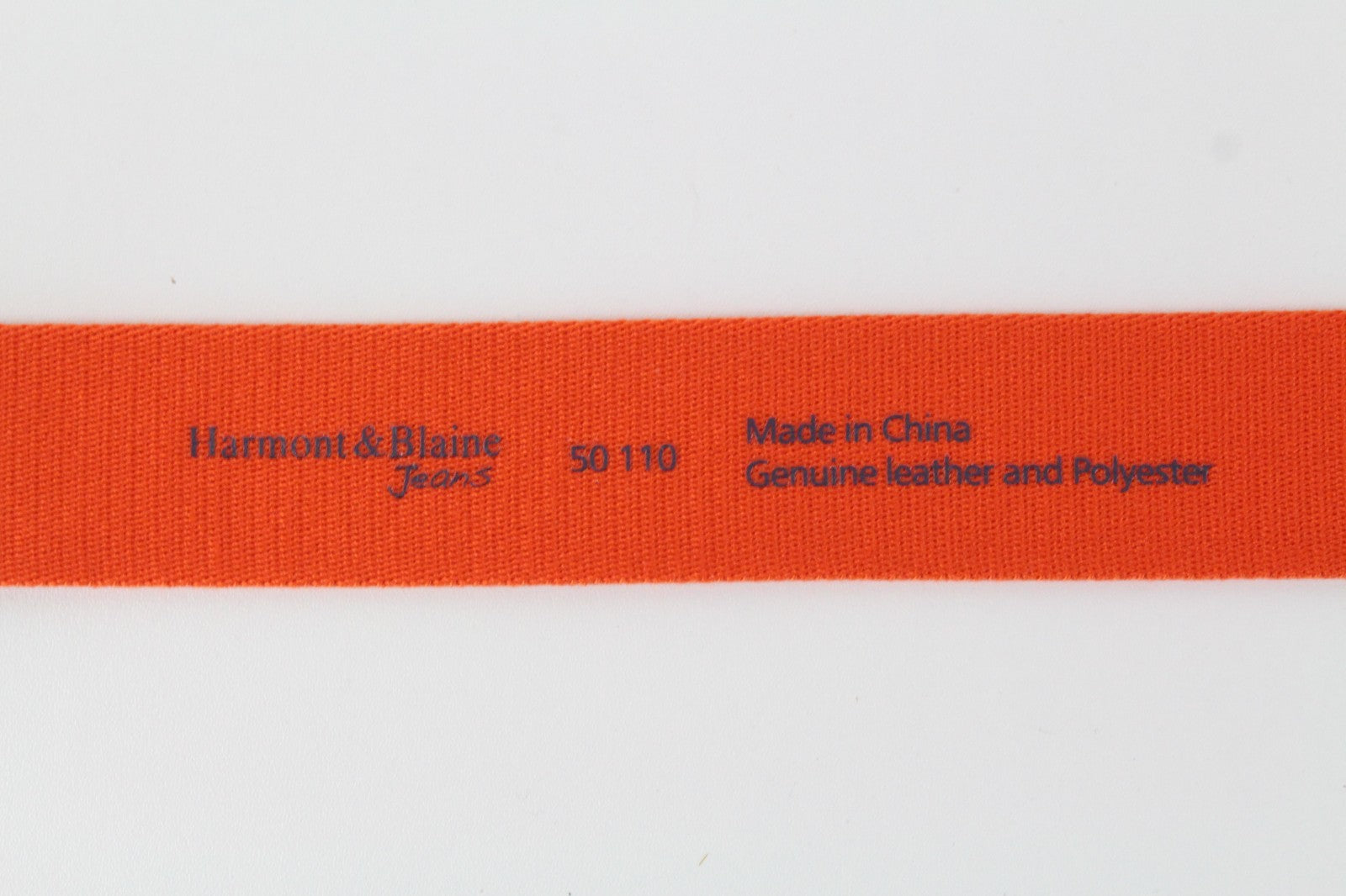 HARMONT & BLAINE Men Belt 110 cm Orange Squared-End Metal Buckle Detailed