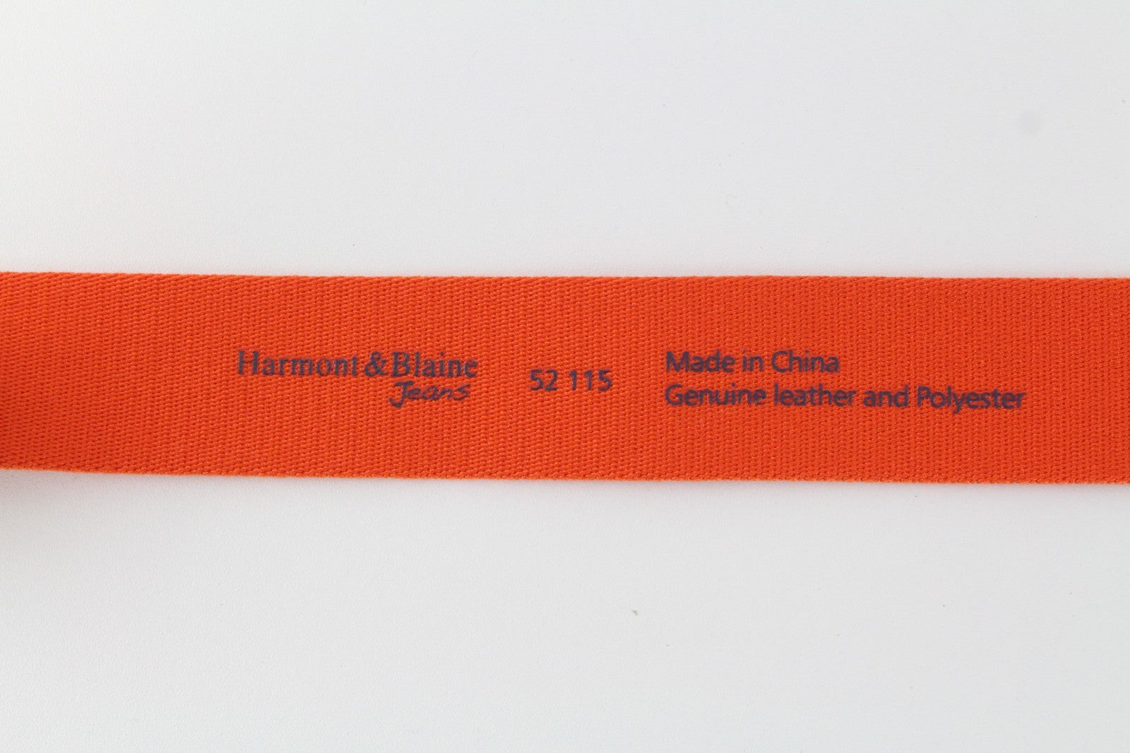 HARMONT & BLAINE Men Belt 115 cm Logo Orange Metal Buckled Casual Polyester