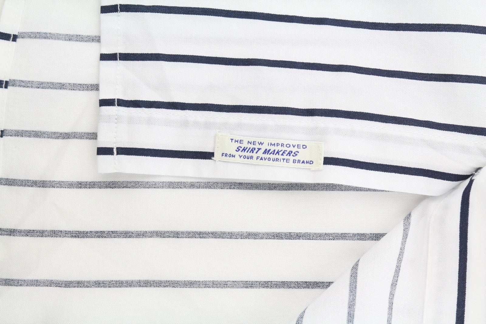 SCOTCH & SODA Men Shirt L White Pinstriped Long Fit Button-Up Spread Neck