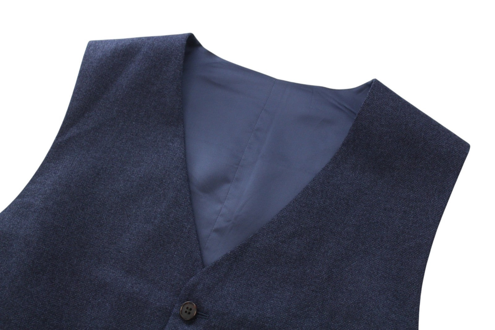 SUITSUPPLY Ferrara Men Waistcoat UK42S Blue Pure Wool Single-Breasted V-neck