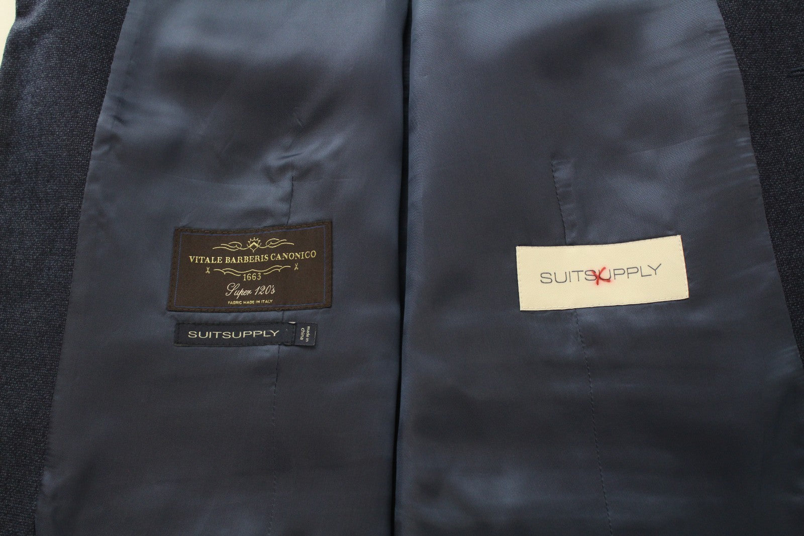 SUITSUPPLY Ferrara Men Waistcoat UK42S Blue Pure Wool Single-Breasted V-neck