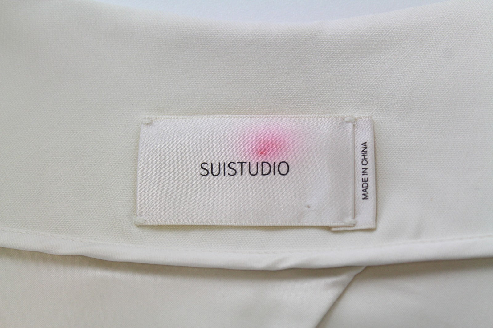 SUISTUDIO Mosie Women Blazer UK10 Off-White Draped Lapels Cropped Long Sleeve
