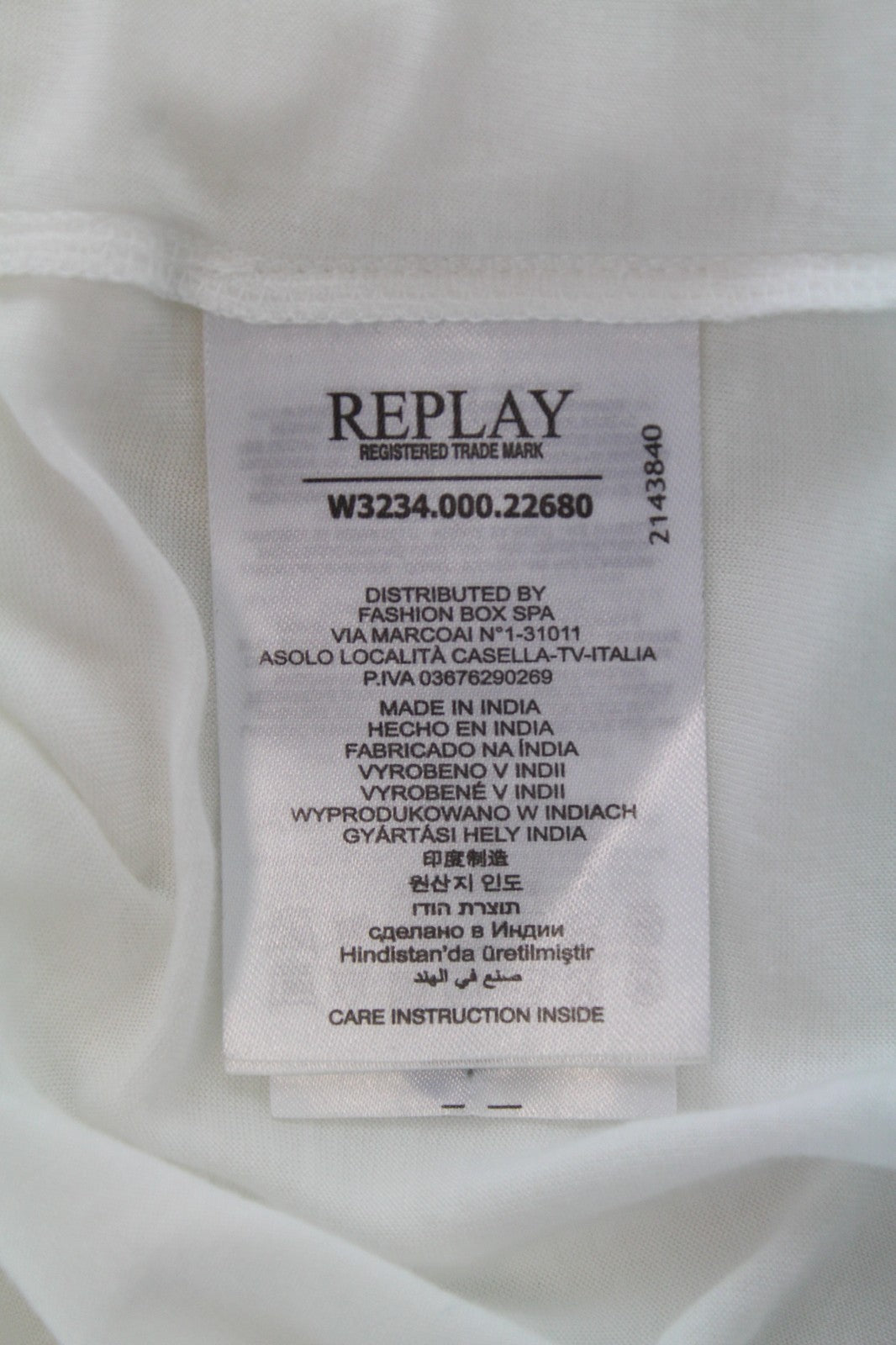 REPLAY Women T-Shirt S Off-White 3/4 Sleeve See-Through Pull On Round Neck