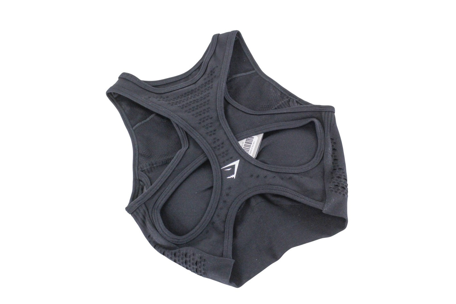 GYMSHARK Flawless Women Sport Bra XS Black Stretch Padded Knit Gym Activewear