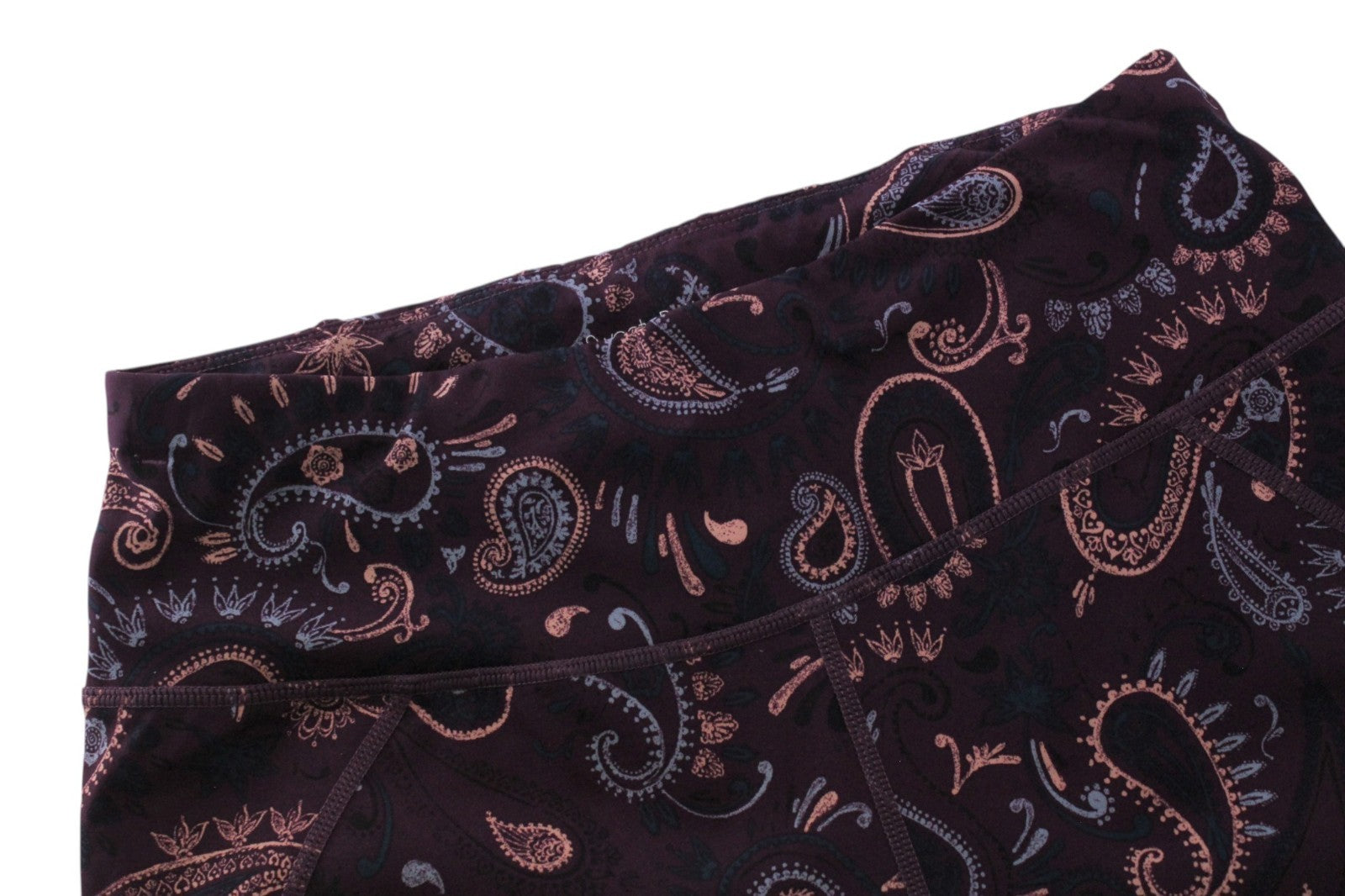 SWEATY BETTY Women Sport Leggings S Purple Stretch Paisley Patterned Activewear