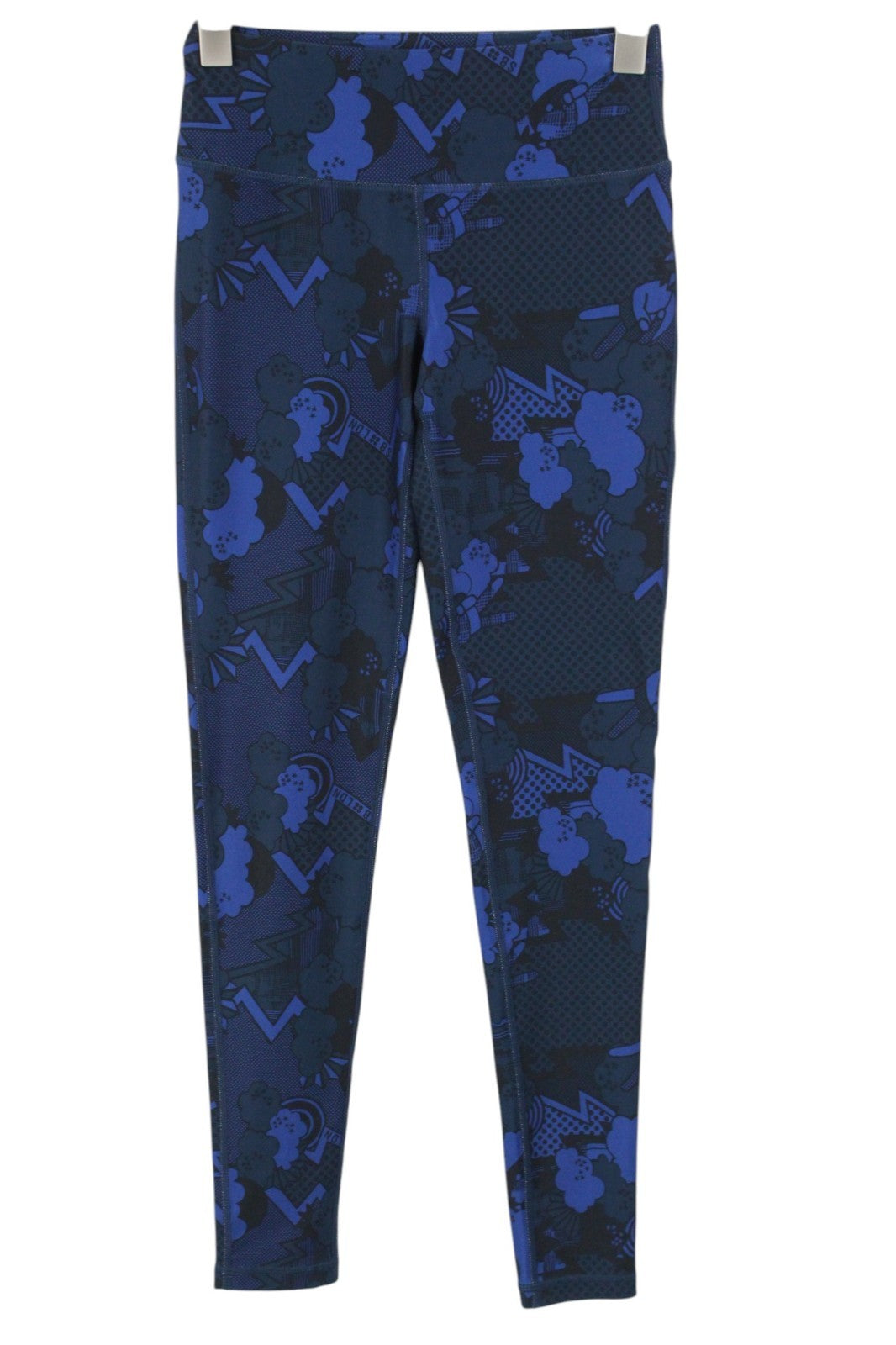 SWEATY BETTY Women Sport Leggings 2XS Blue Stretch Patterned Activewear Pull On
