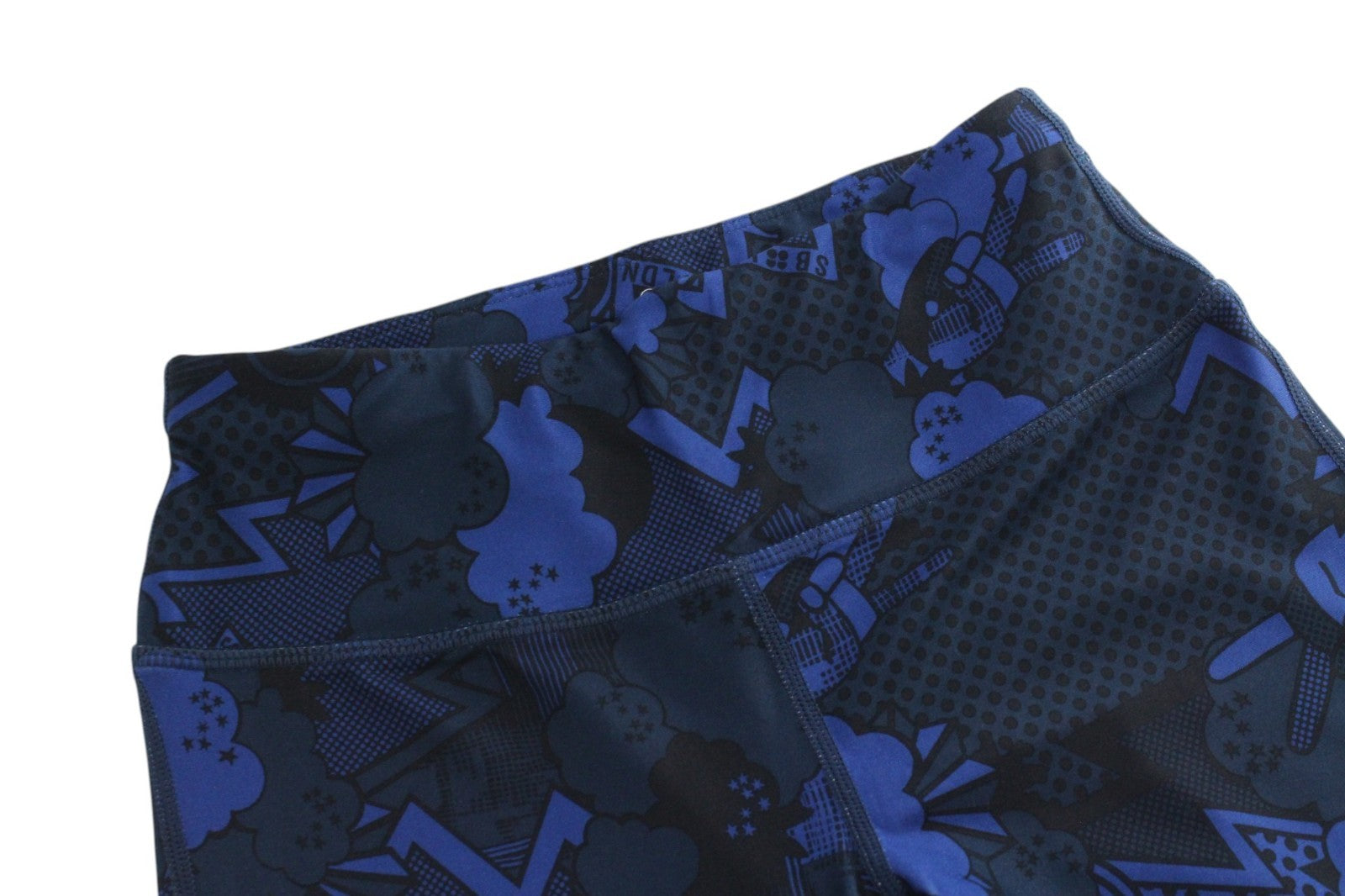 SWEATY BETTY Women Sport Leggings 2XS Blue Stretch Patterned Activewear Pull On