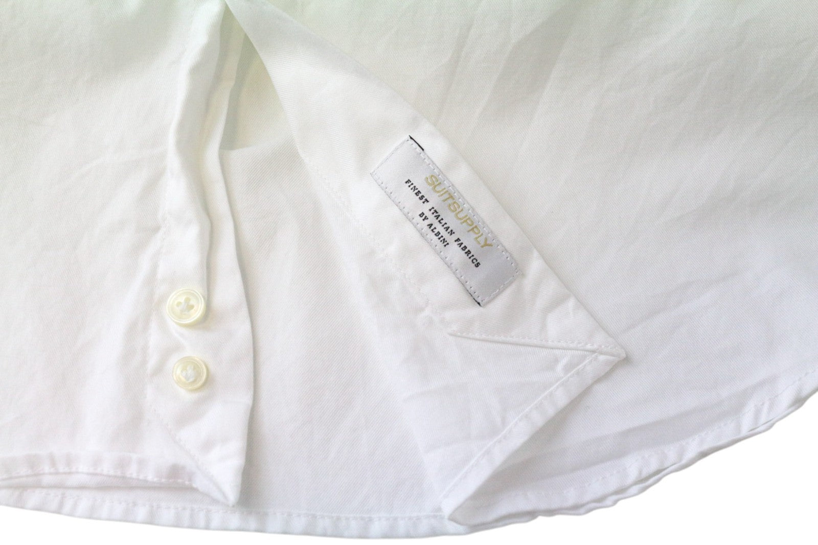 „SUITSUPPLY“ vyriški formalūs marškiniai, 40/15 3/4 ploni, balti medvilniniai, iškirpti, dryžuoti marškiniai 