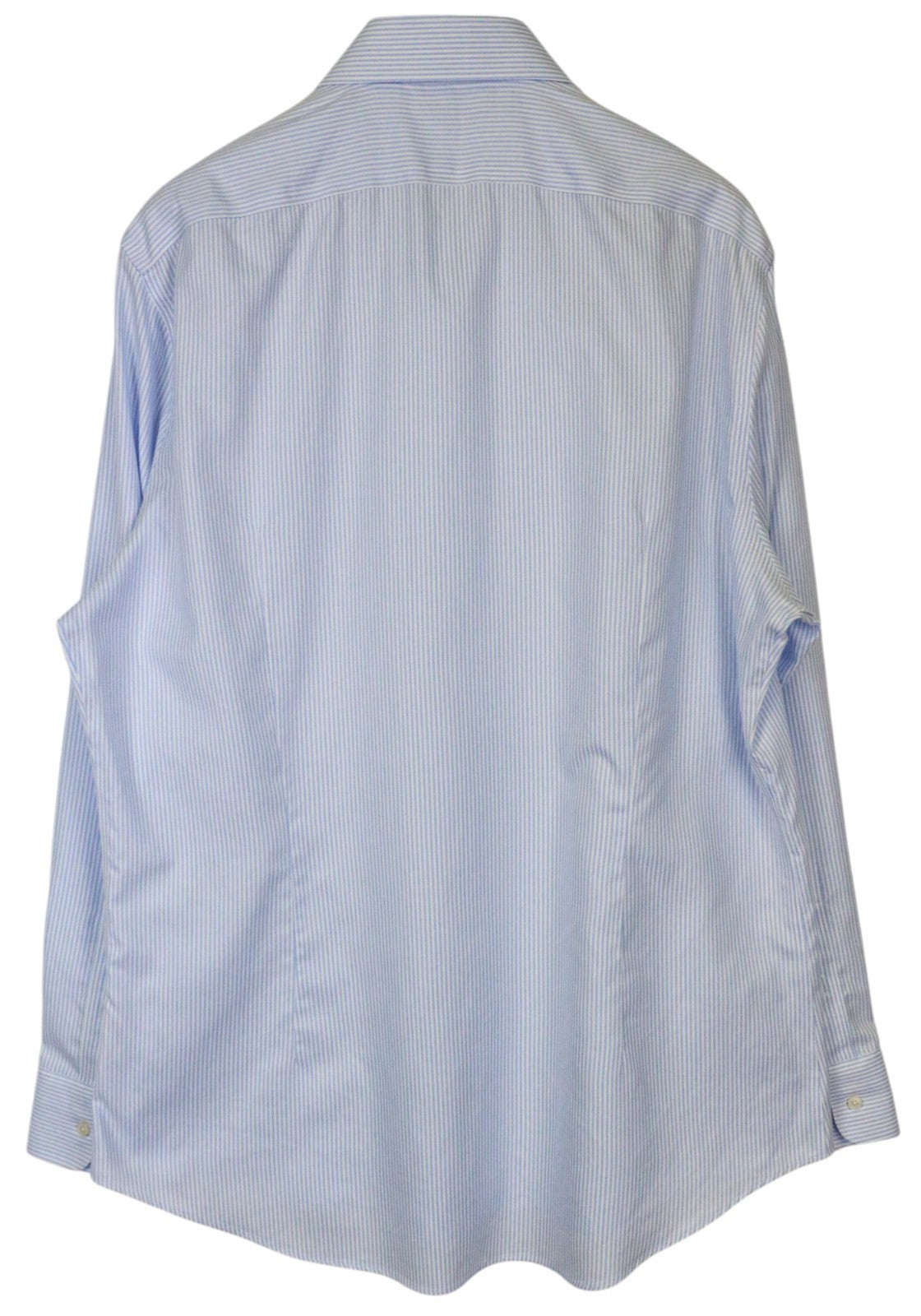 SUITSUPPLY vyriški formalūs marškiniai 45/17 3/4 ypač ploni mėlyni medvilniniai dryžuoti rankoviai 