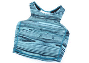 SWEATY BETTY Women Sport Bra 2XS Blue Stretch Printed Sleeveless Gym Pull On