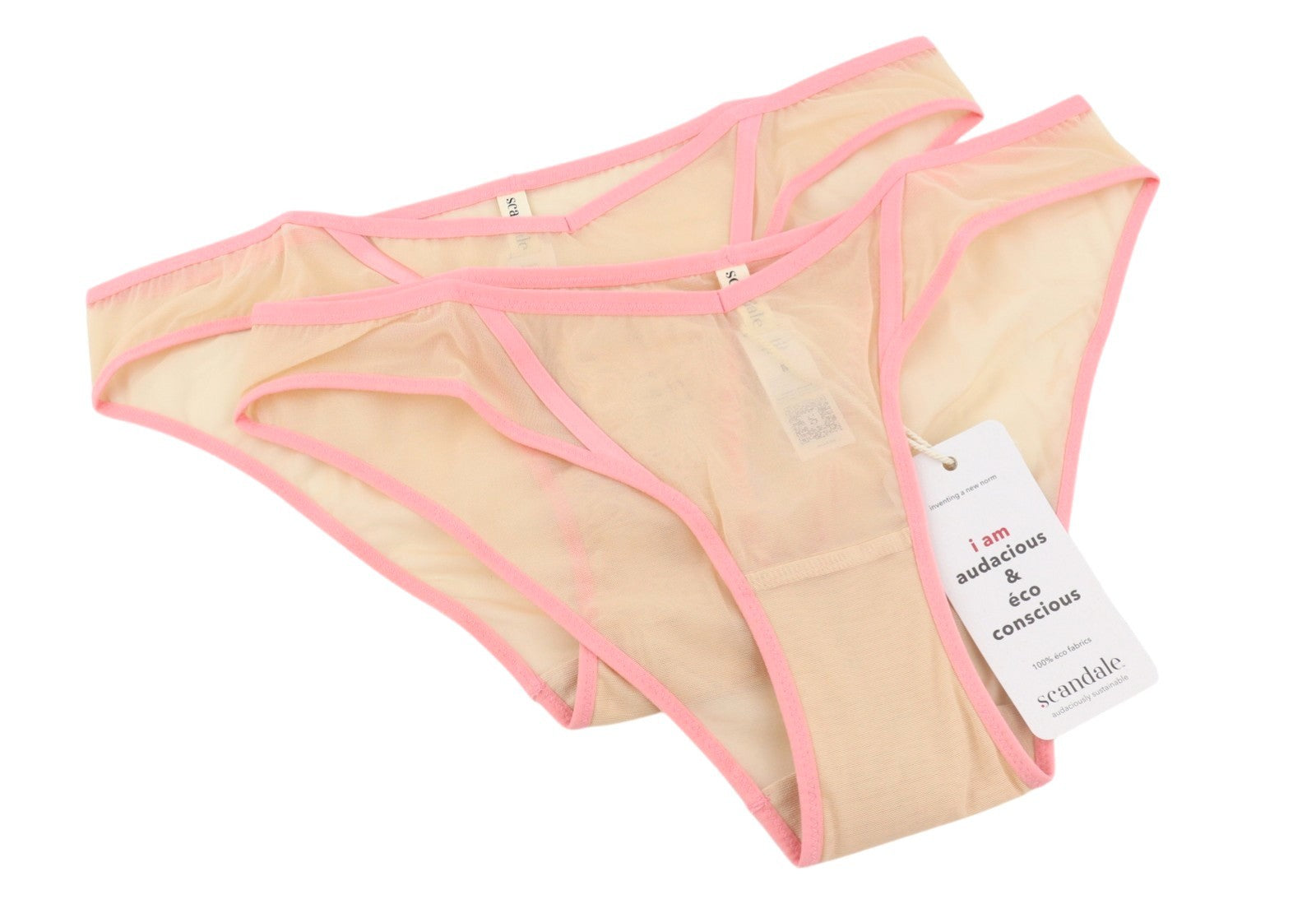SCANDALE La Culotte Sleek-Nude A14 Women Panties M Transparent Mesh 2pc