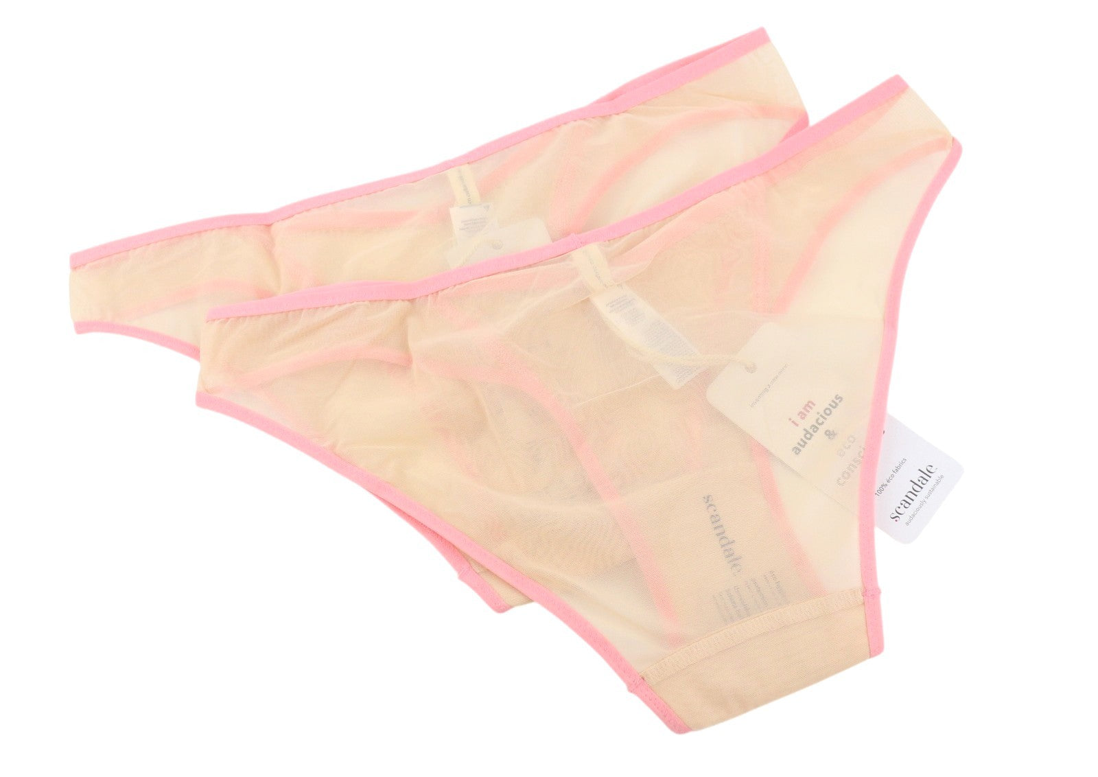 SCANDALE La Culotte Sleek-Nude A14 Women Panties M Transparent Mesh 2pc