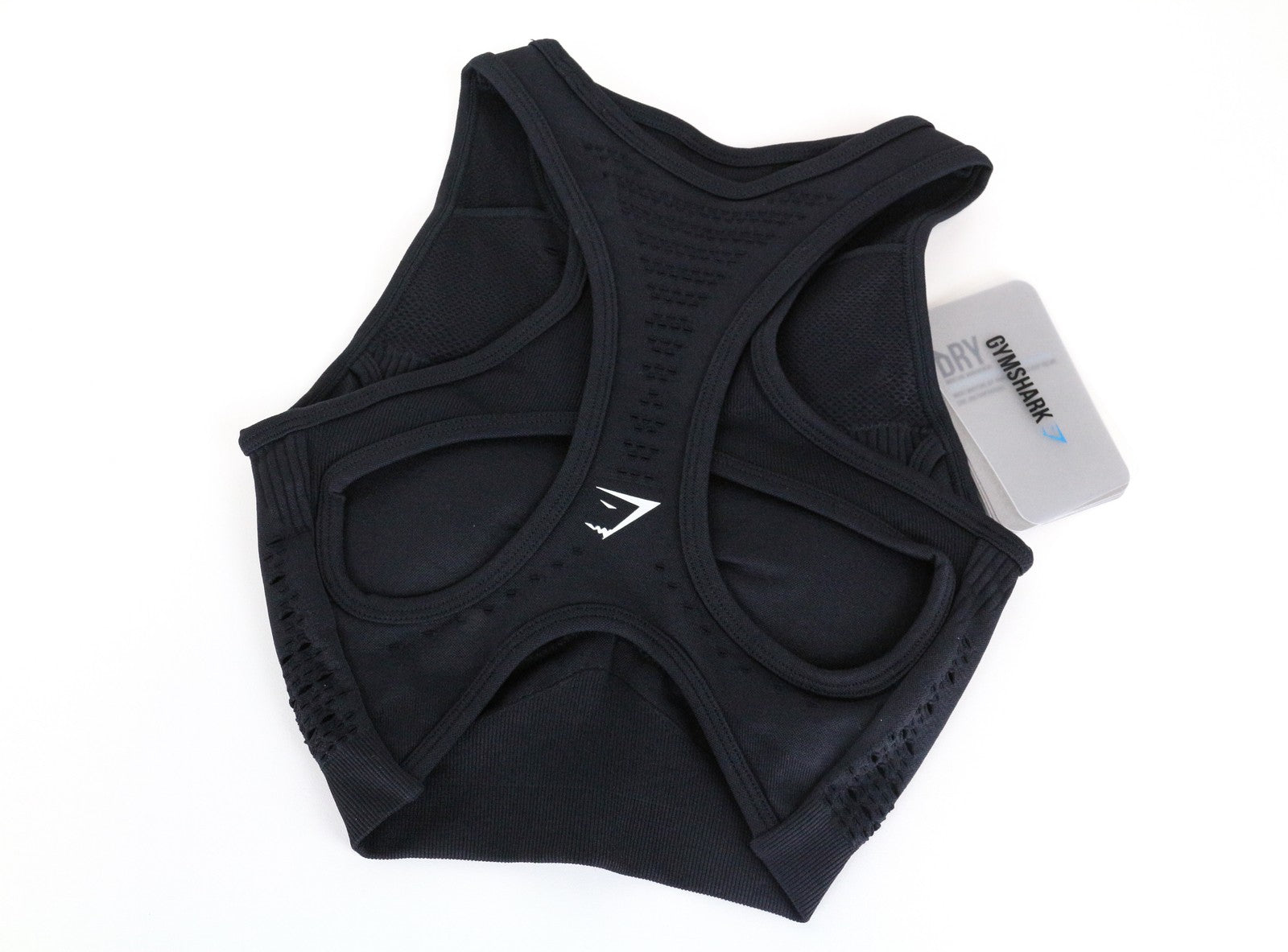 GYMSHARK Flawless Knit Women Sport Bra XS Black Stretch Sleeveless Gym