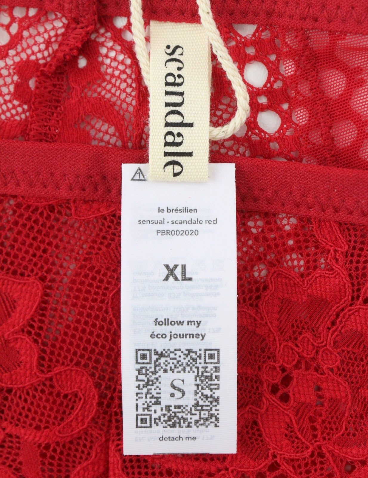 SCANDALE Le Bresilien Sensual-Red Women Panties XL Brazilian Laces Insert