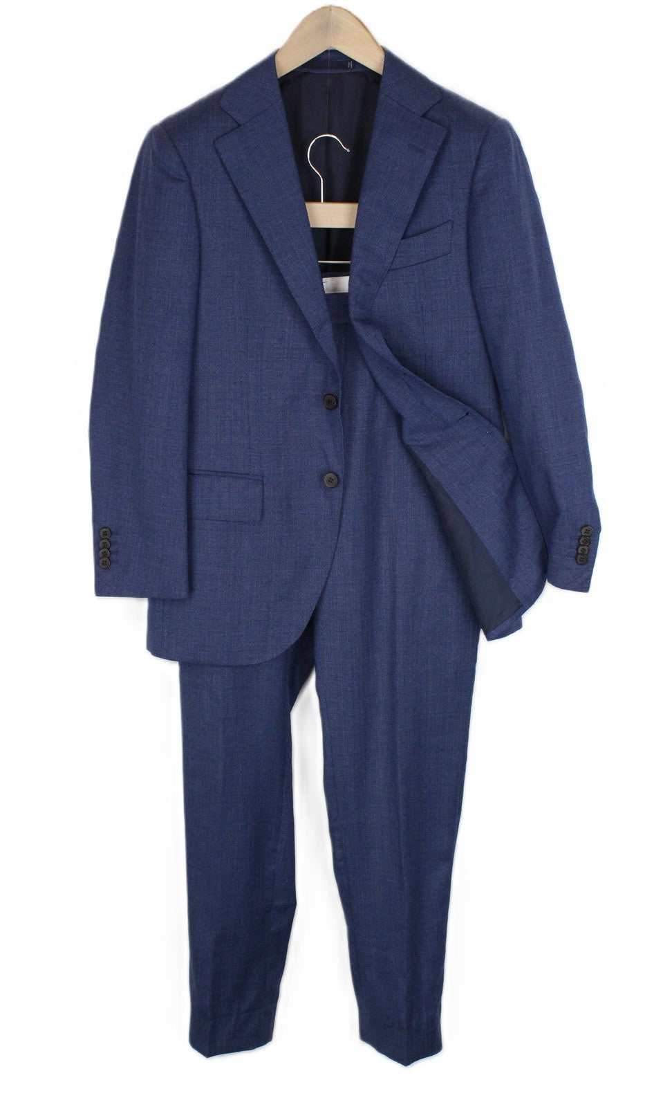 SUITSUPPLY Lazio Men Suit UK36S Slim Blue Pure Wool Pleated Lined 2 Piece
