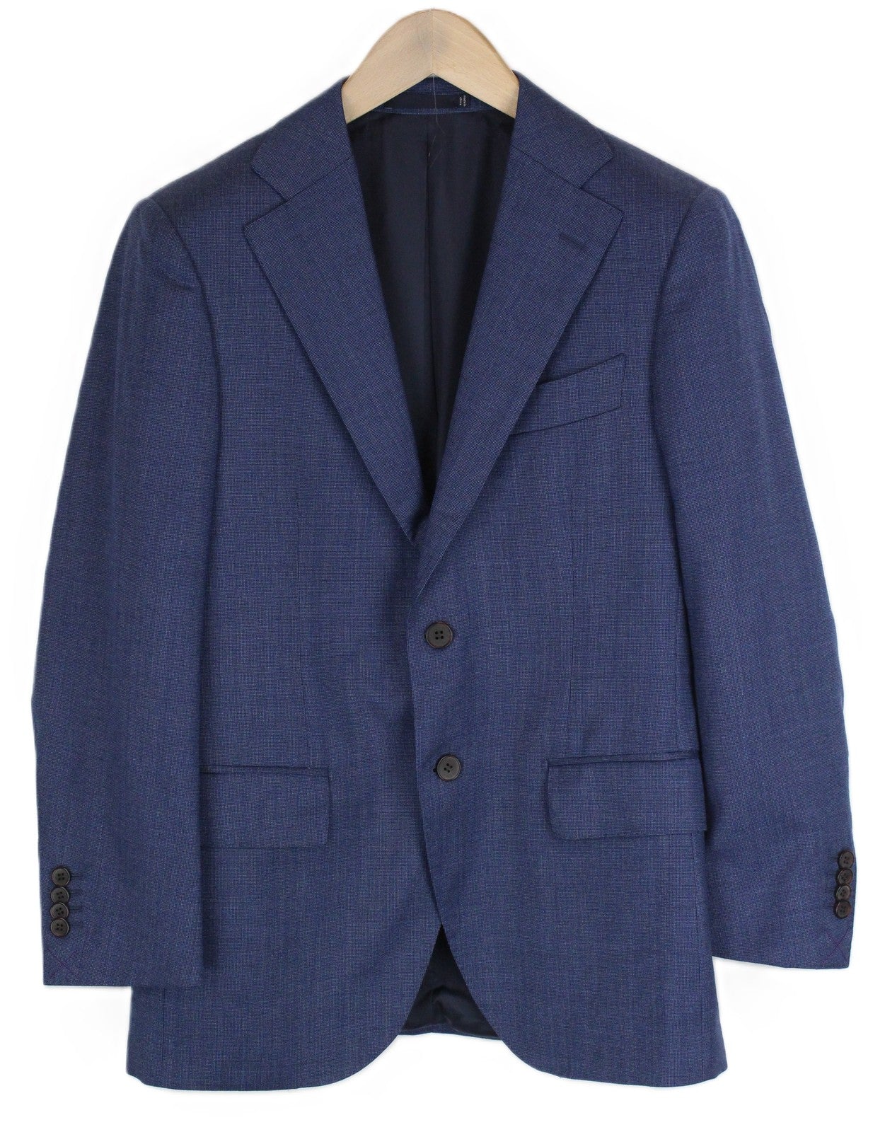 SUITSUPPLY Lazio Men Suit UK36S Slim Blue Pure Wool Pleated Lined 2 Piece